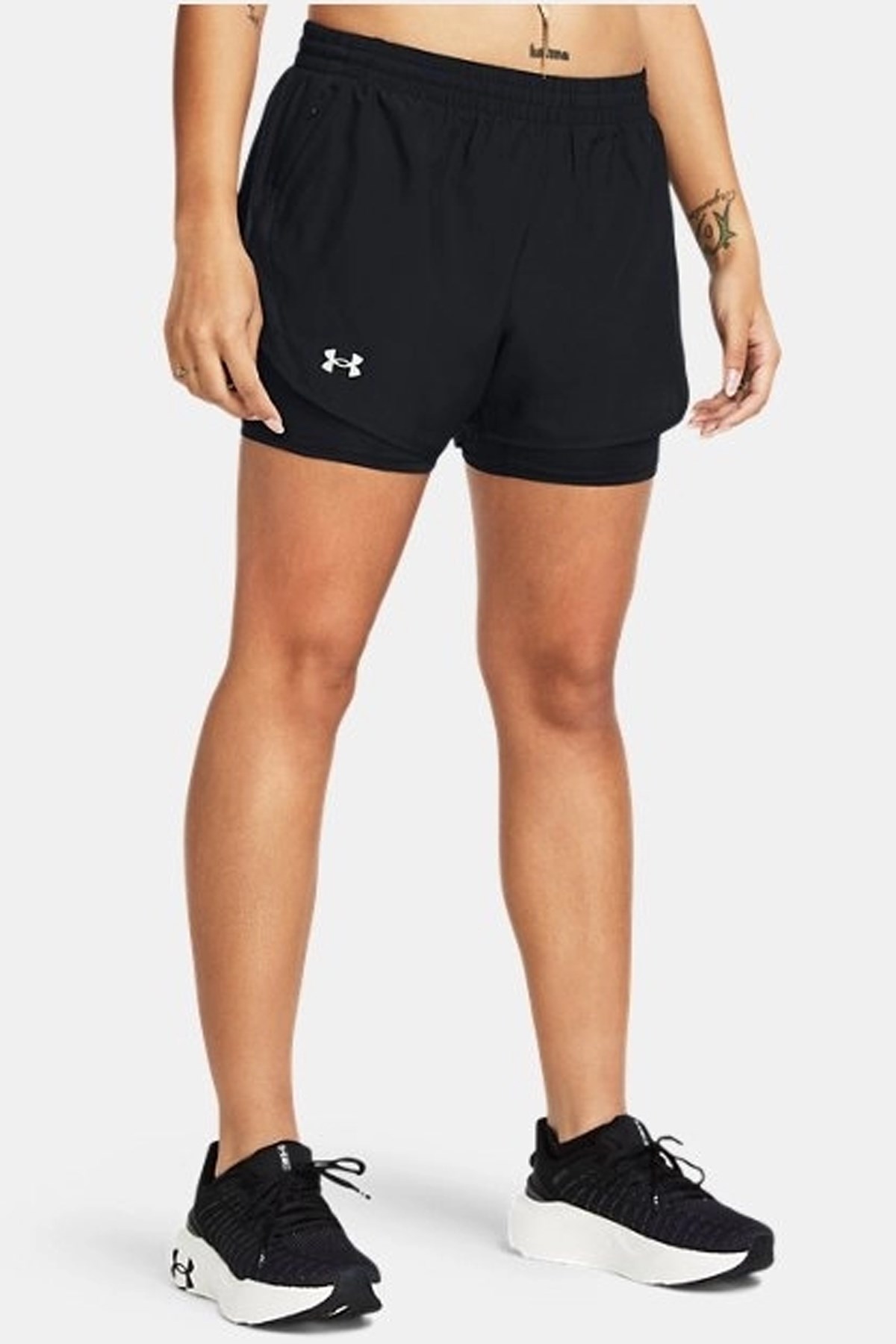 Under Armour Ua Fly By 2-İn-1 Shorts Kadın Şort 1382440-001 Siyah