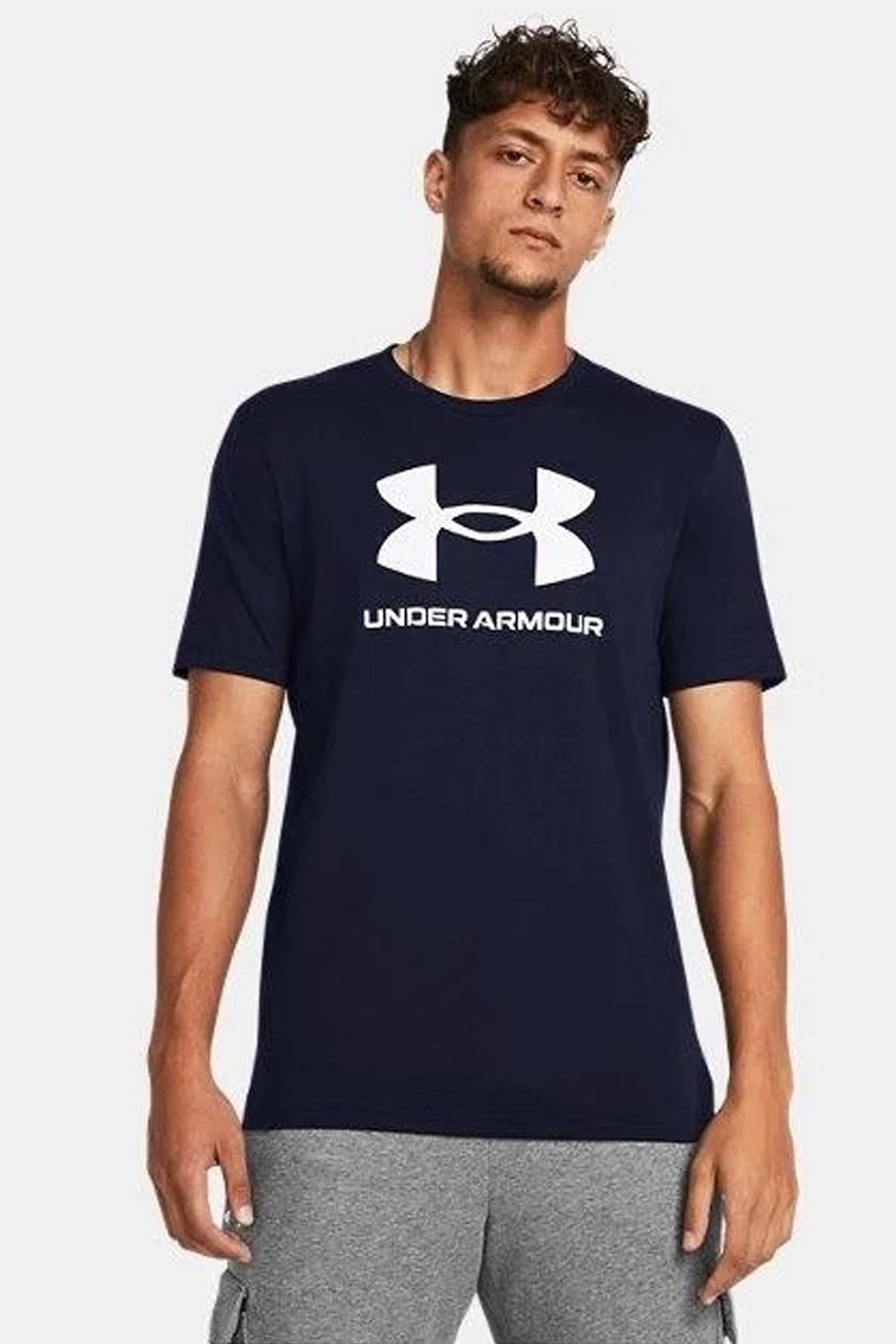 Under Armour Ua Sportstyle Logo Update Erkek Tişört 1382911-408 Lacivert
