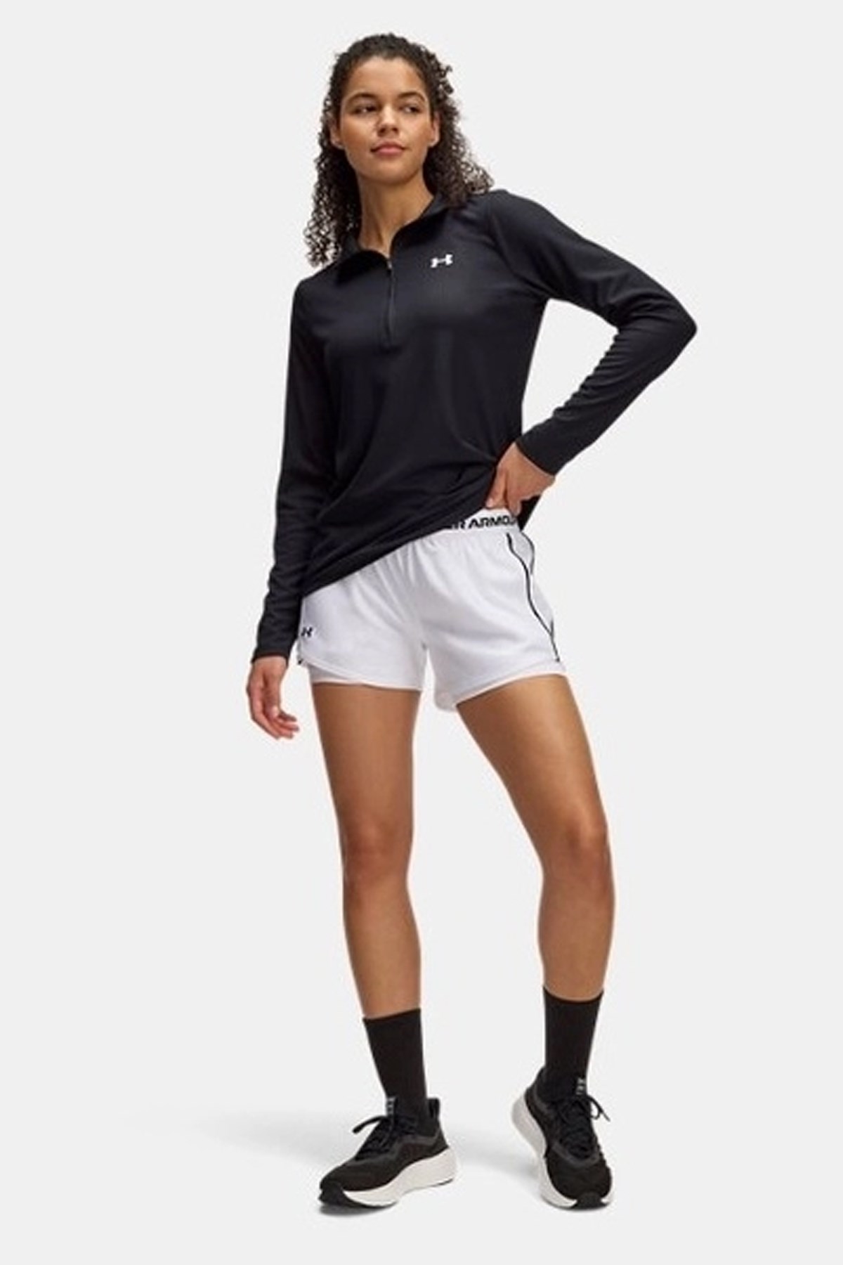Under Armour Tech Play Up 2İn5 Kadın Şort 1389895-100 Beyaz