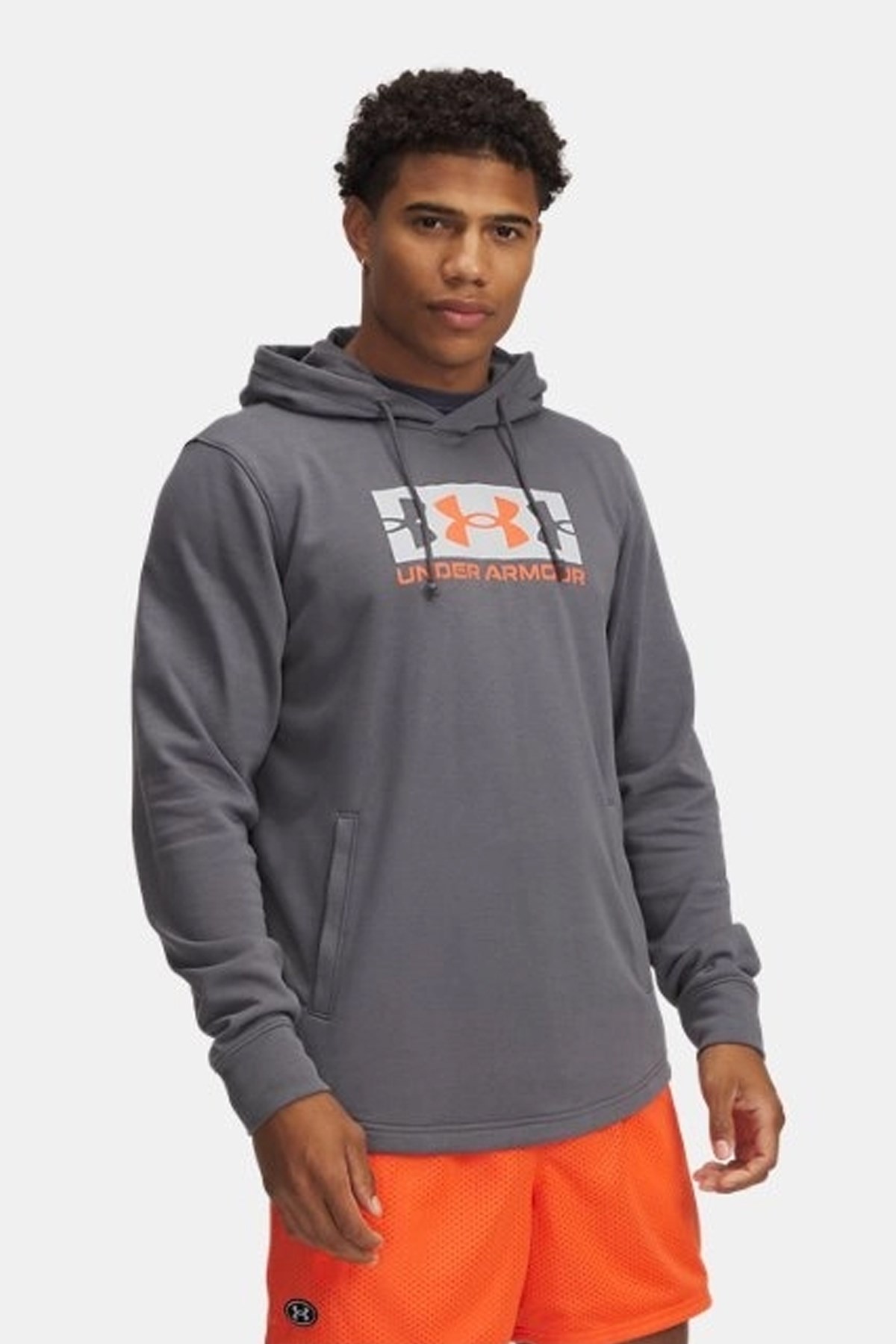 Under Armour Ua Rival Terry Logo Erkek Sweatshirt 1390141-025 Gri