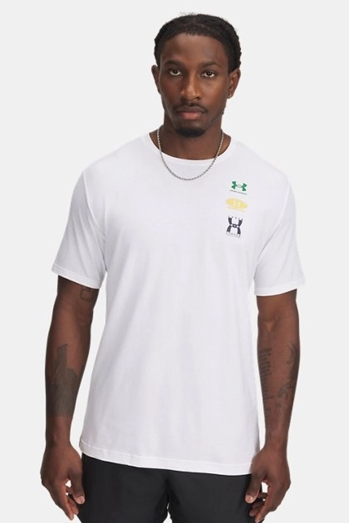 Under Armour Ua M 60/40S Evol Logo Erkek Tişört 1390165-100 Beyaz