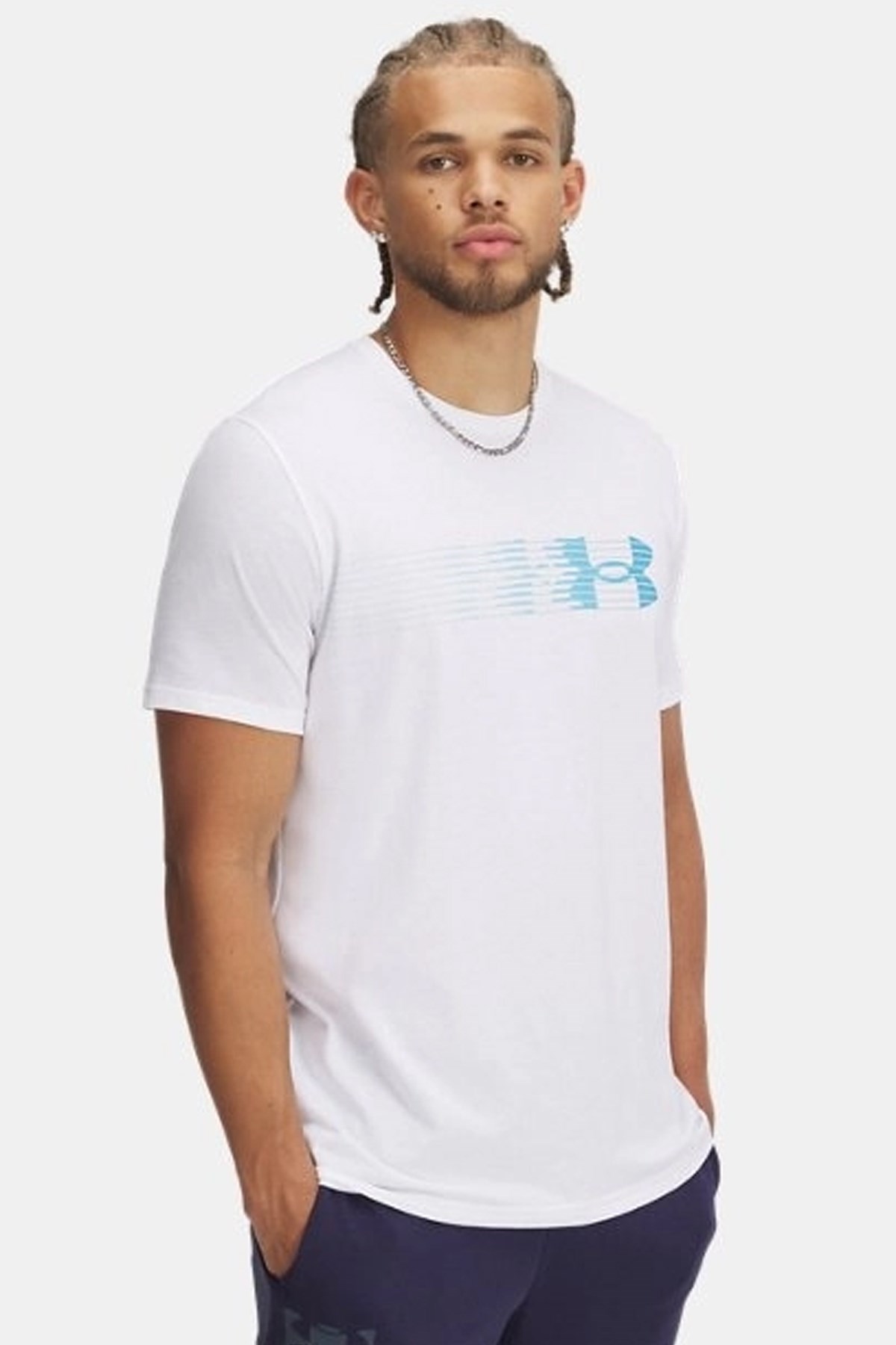 Under Armour Ua M Lc Fly In Logo Erkek Tişört 1390206-100 Beyaz