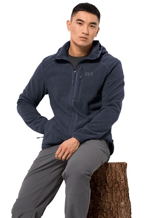 Jack Wolfskin Skywind Hooded Erkek Outdoor Polar Ceket 1707961-1010