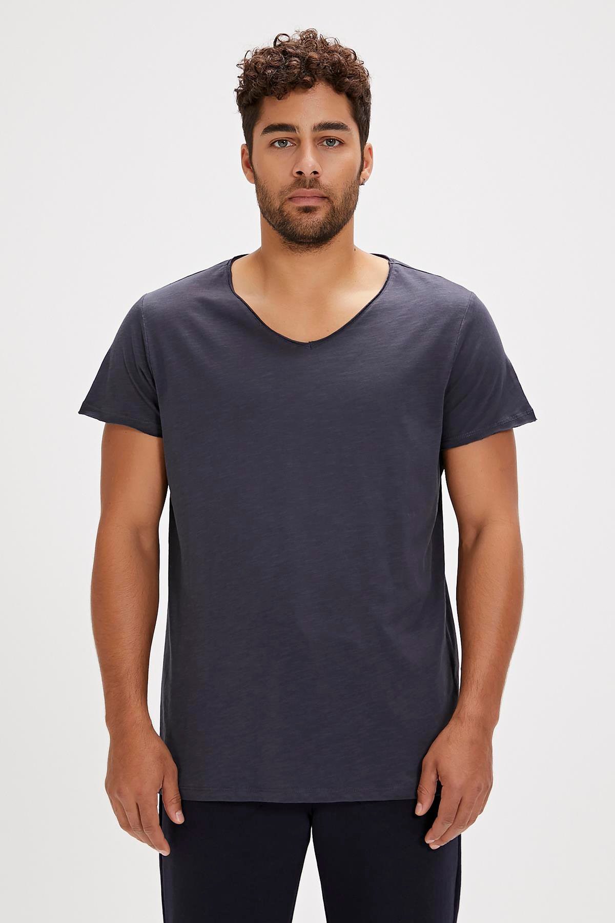 Bad Bear V-Neck Tişört 18.01.07.012 Antrasit