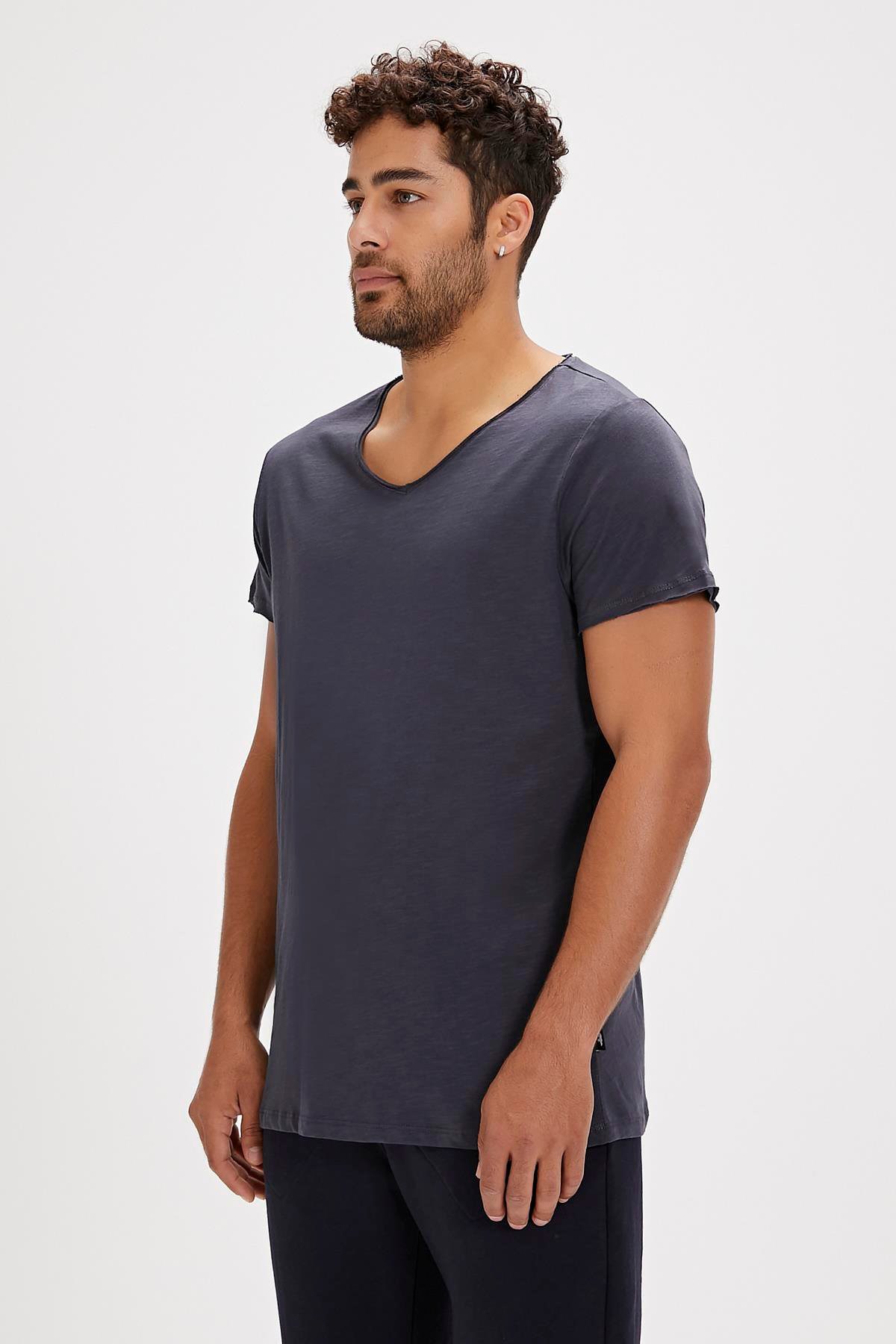 Bad Bear V-Neck Tişört 18.01.07.012 Antrasit