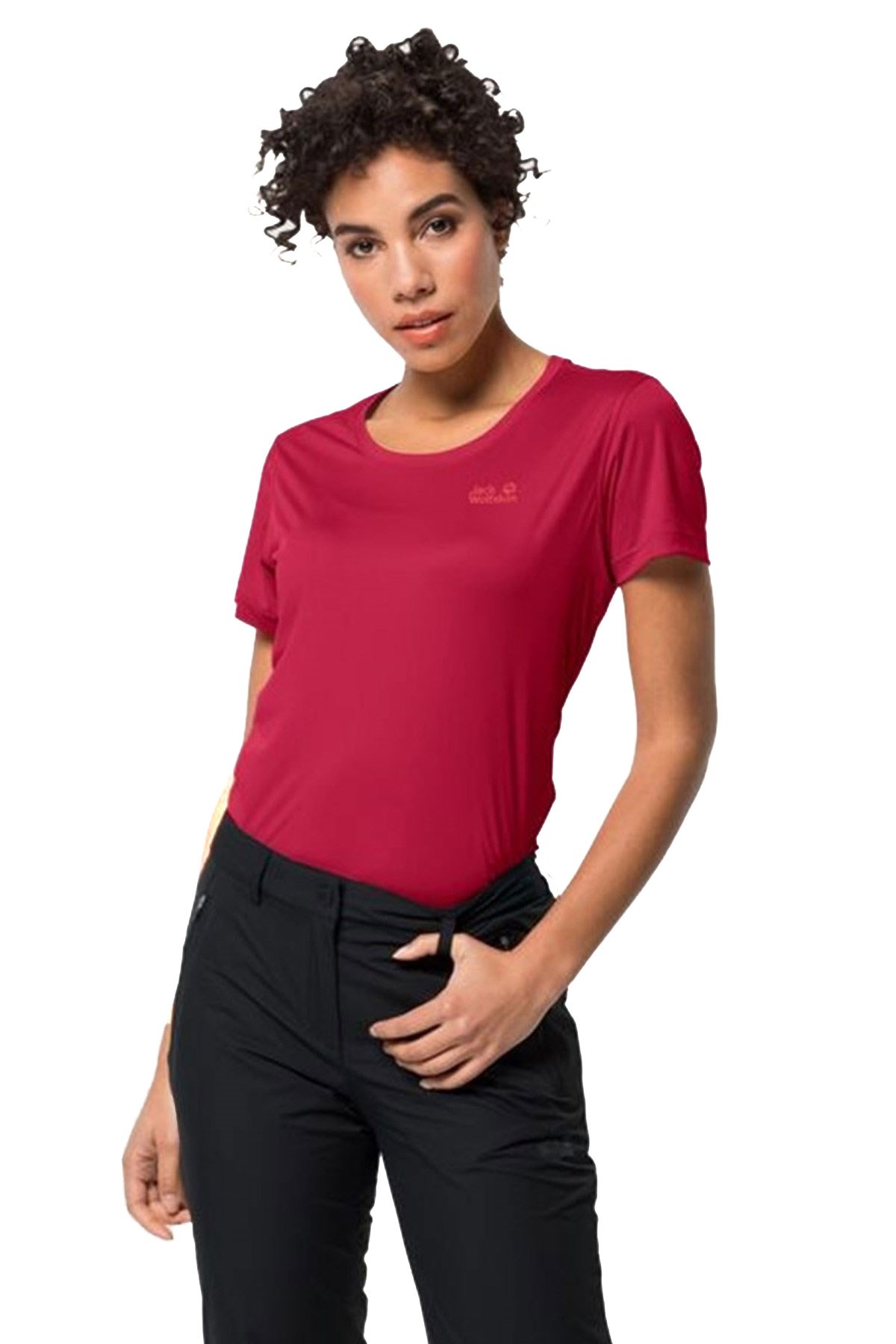 Jack Wolfskin Tech T W Kadın Tişört 1807121-2301 Kırmızı