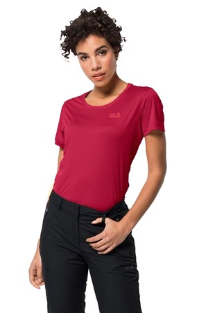 Jack Wolfskin Tech T W Kadın Tişört 1807121-2301 Kırmızı