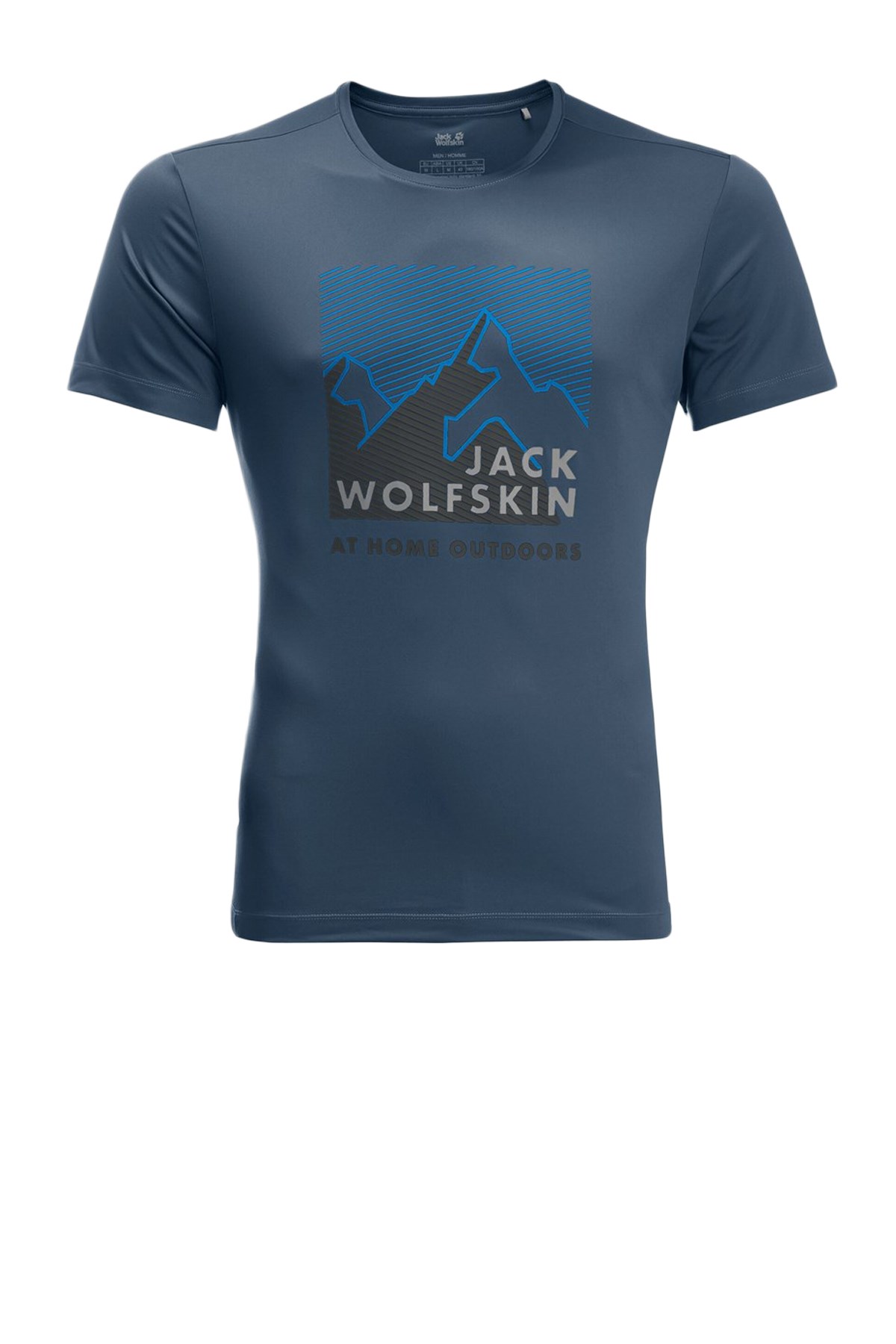 Jack Wolfskin Peak Graphic T Erkek Tişört 1807182-1383 Mavi
