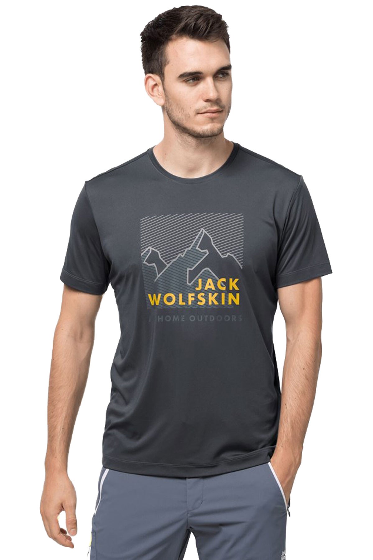 Jack Wolfskin Peak Graphic T Erkek Tişört 1807182-6350 Antrasit