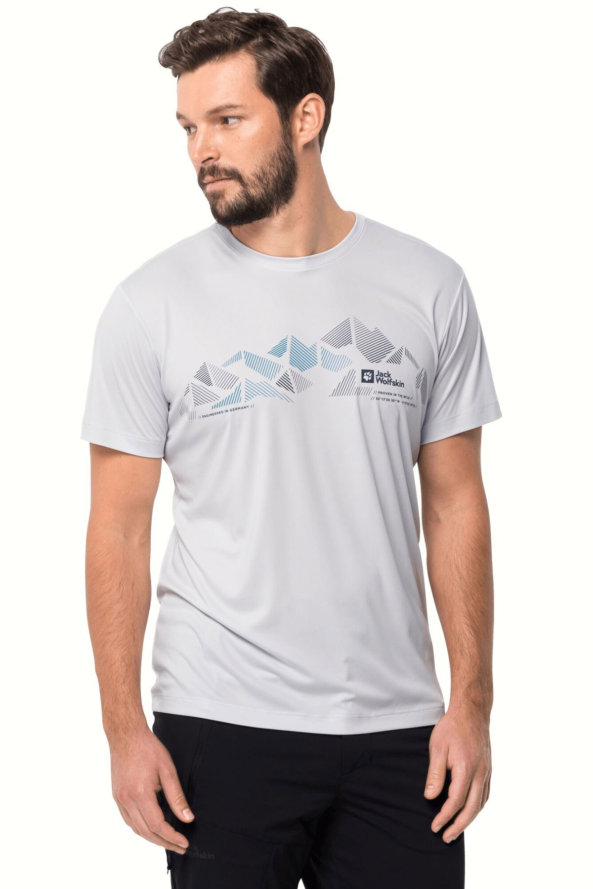 Jack Wolfskin Peak Graphic Erkek Tişört 1807183-5095 Beyaz