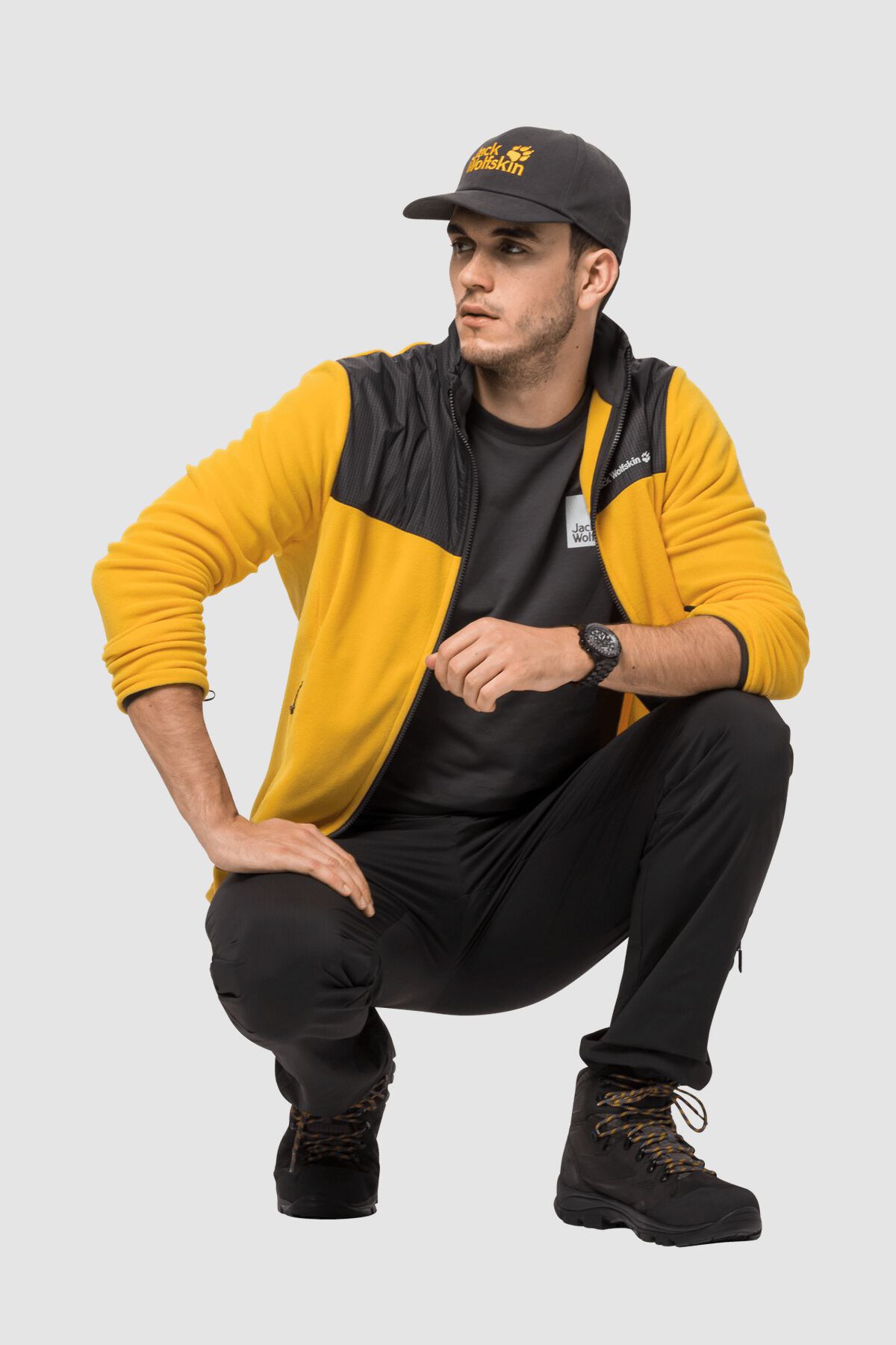 Jack Wolfskin Rainbow Paw T Erkek Tişört 1808261-6350 Antrasit