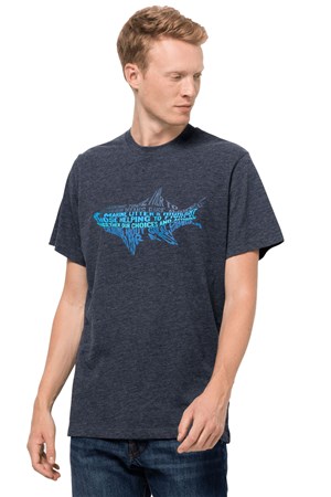 Jack Wolfskin Ocean Life T Erkek Tişört  1808391-1010 Antrasit