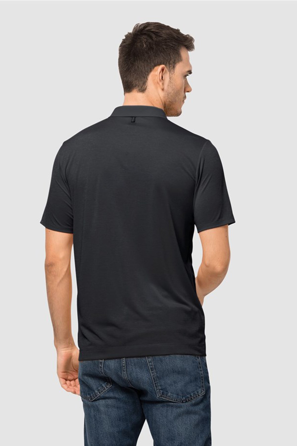 Jack Wolfskin Pack and Go Polo Erkek Tişört 1808541-6000 Siyah