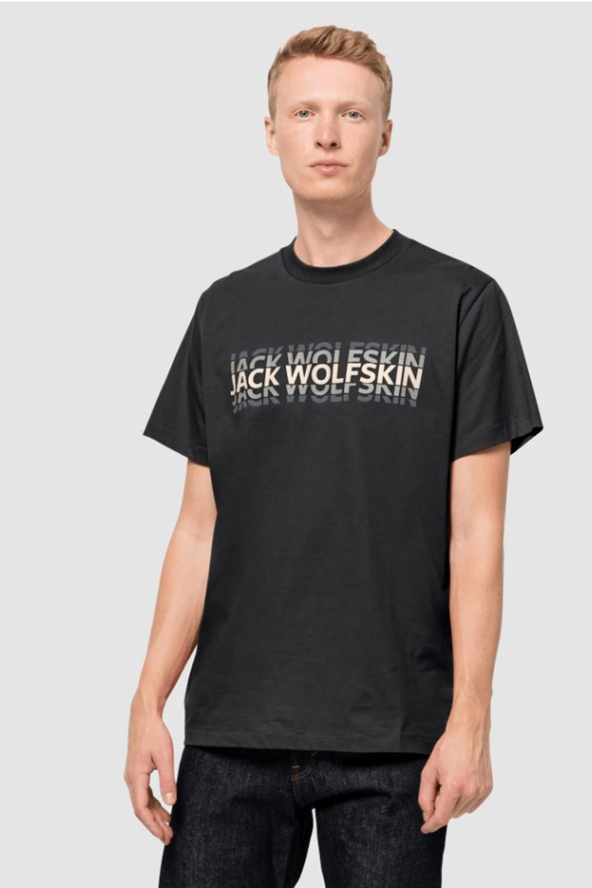 Jack Wolfskin Strobe T Erkek Tişört  1808591-6000 Siyah