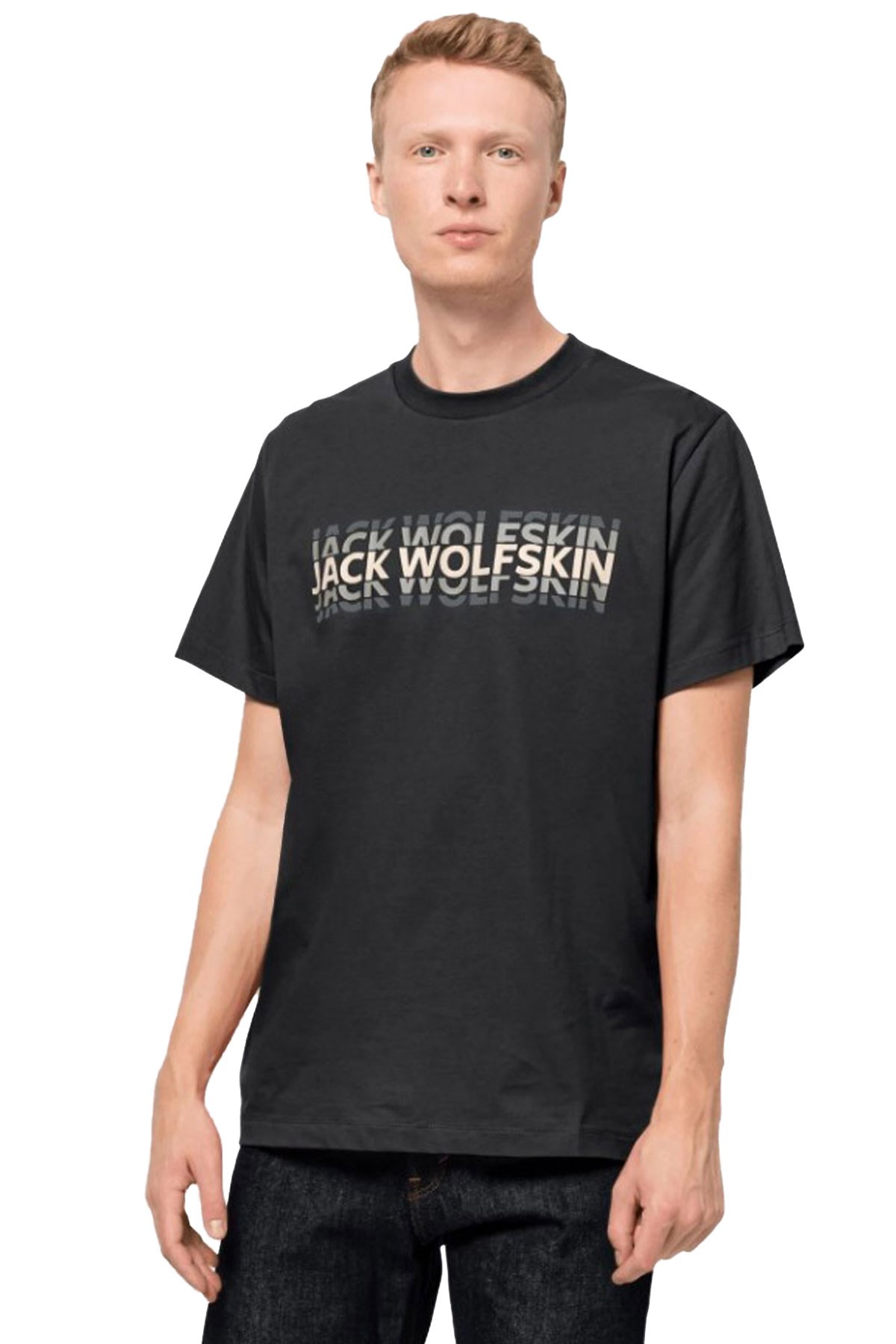 Jack Wolfskin Strobe T Erkek Tişört  1808591-6000 Siyah