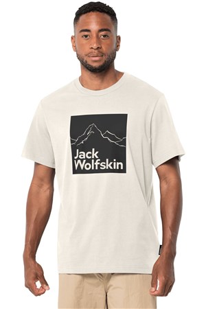 Jack Wolfskin Brand Erkek Tişört 1809021-5152 Beyaz