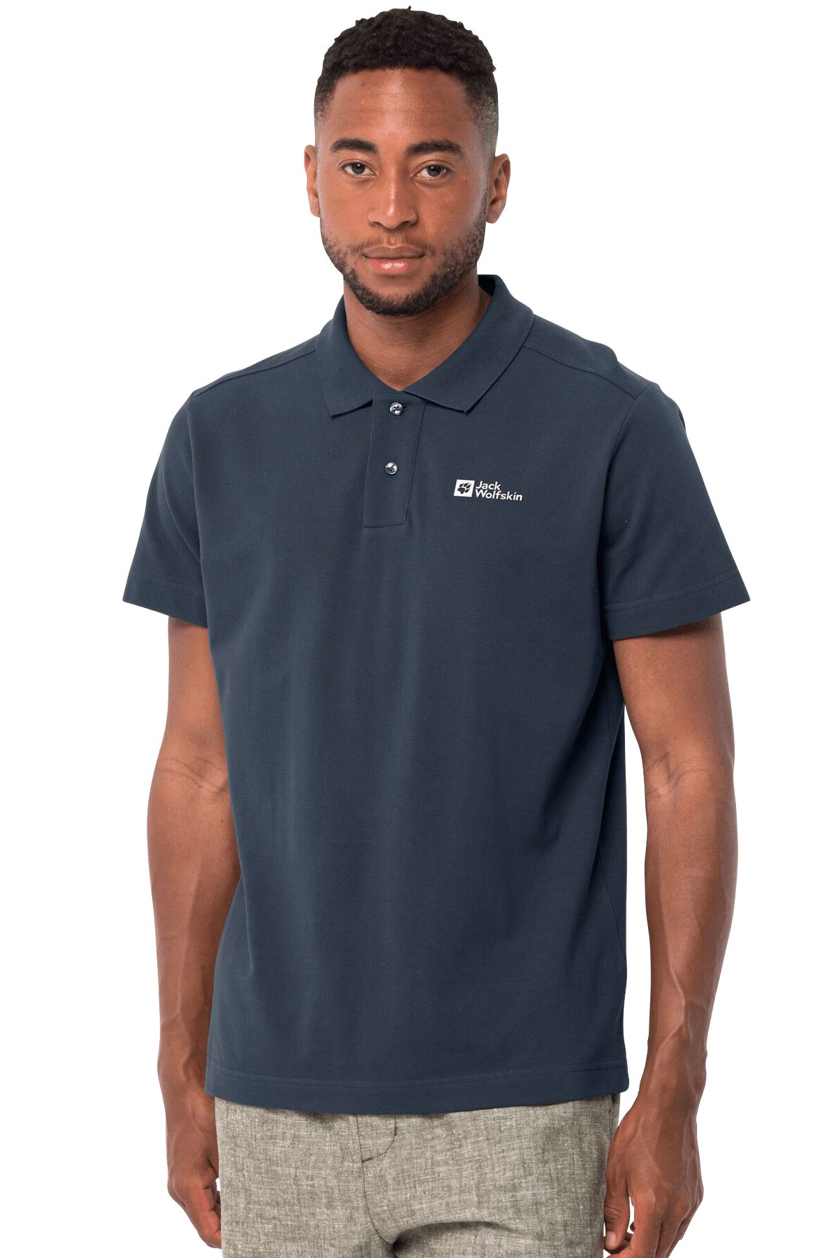 Jack Wolfskin Essential Erkek Polo Tişört 1809301-1010 Lacivert