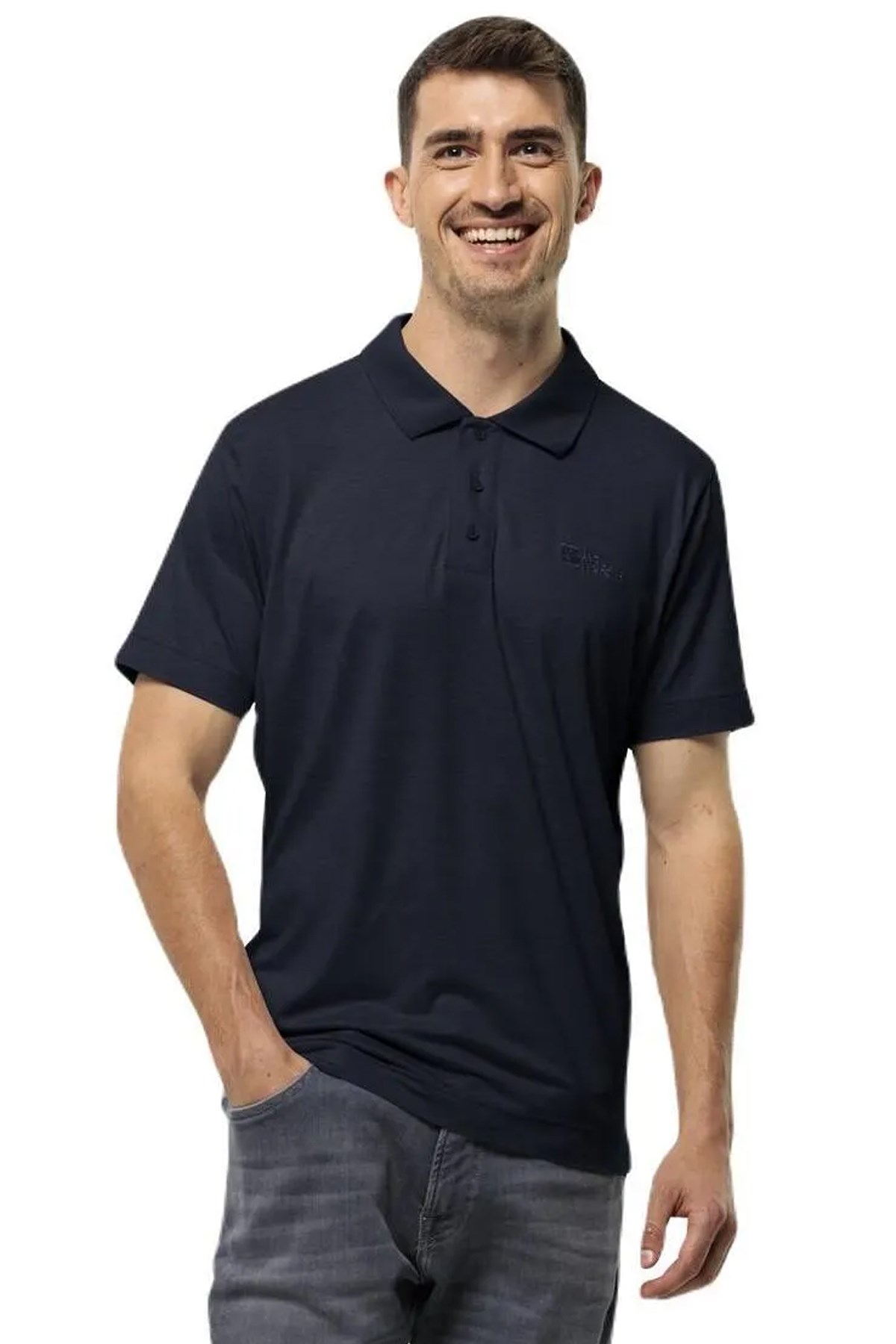 Jack Wolfskin Travel Polo Erkek Tişört 1809721TR Lacivert