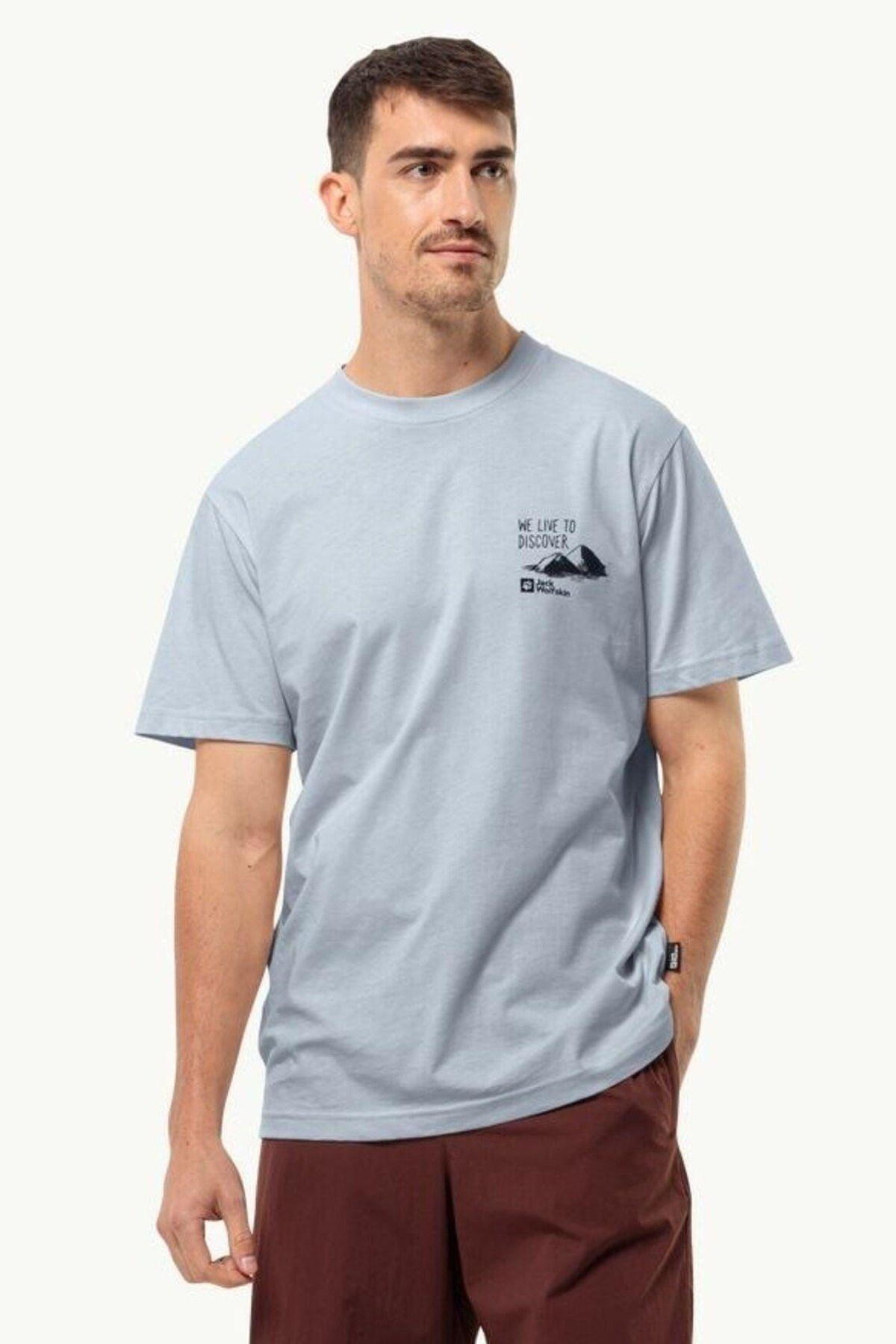 Jack Wolfskin Discover T M Erkek Tişört 1809761TR Mavi