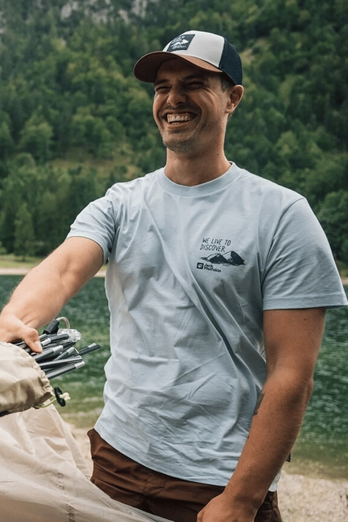 Jack Wolfskin Discover T M Erkek Tişört 1809761TR Mavi