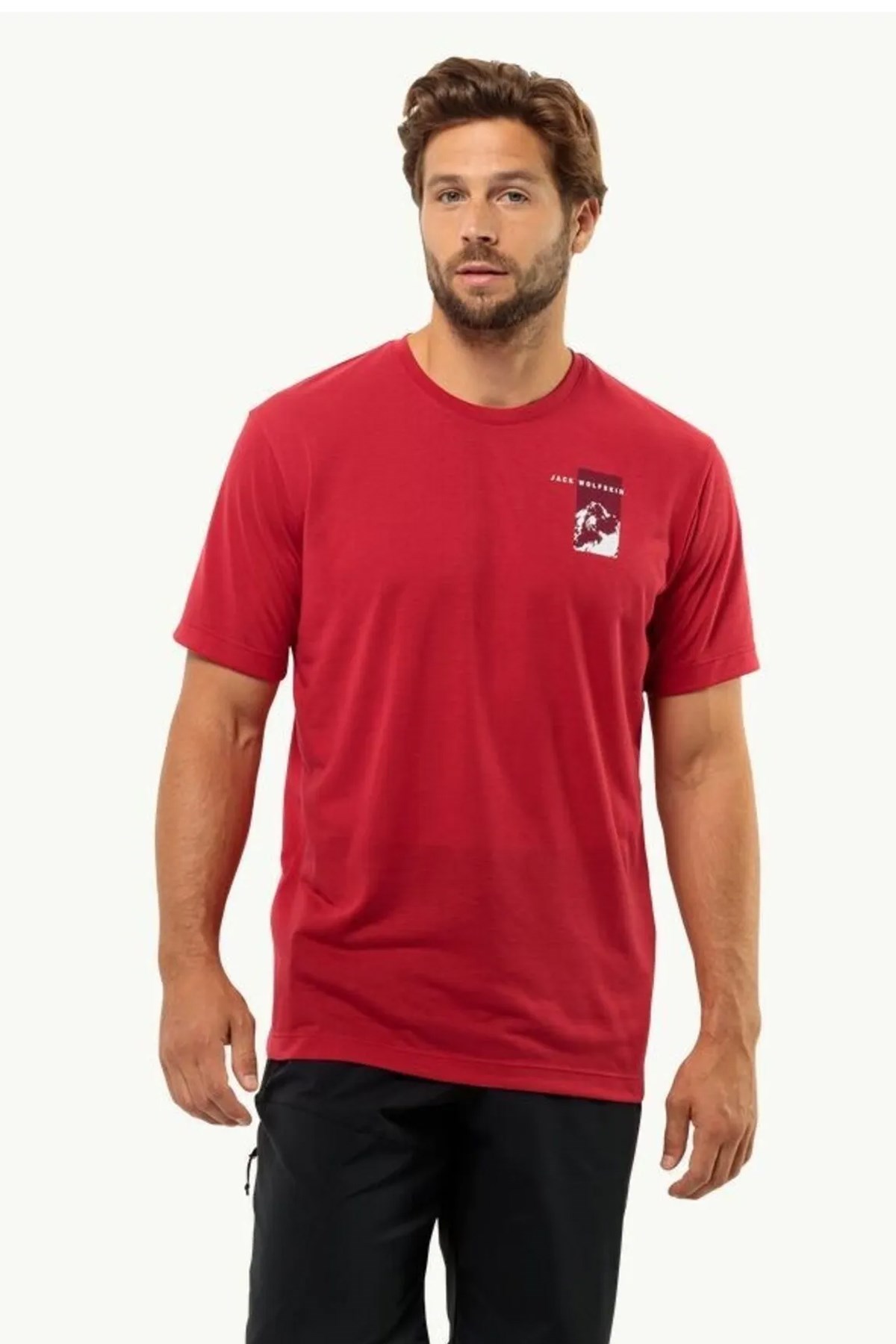 Jack Wolfskin Vonnan Erkek Tişört 1809941TR Kırmızı