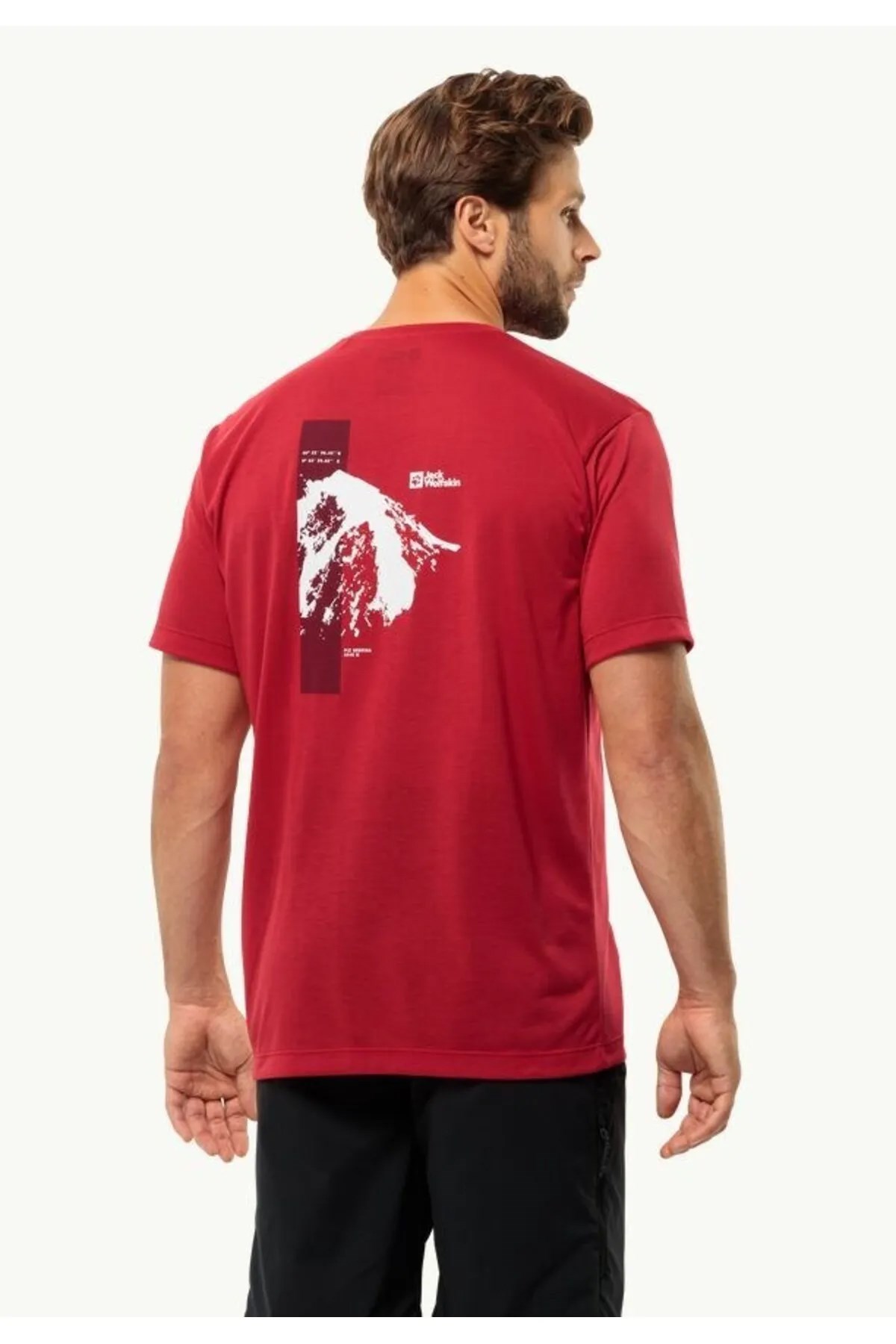 Jack Wolfskin Vonnan Erkek Tişört 1809941TR Kırmızı