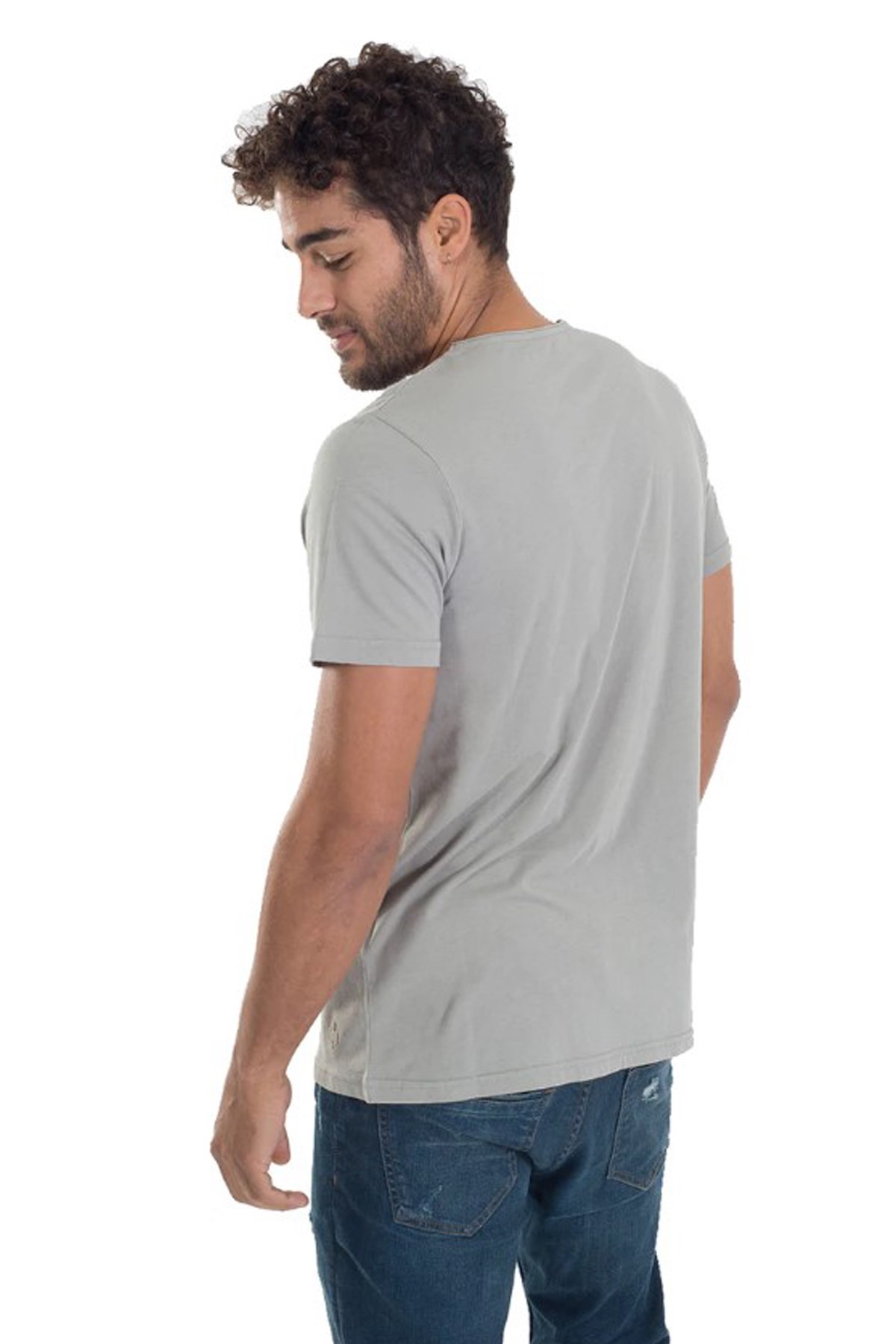 Nors Compass Loose Erkek Tshirt 1ETL008CMP Gri