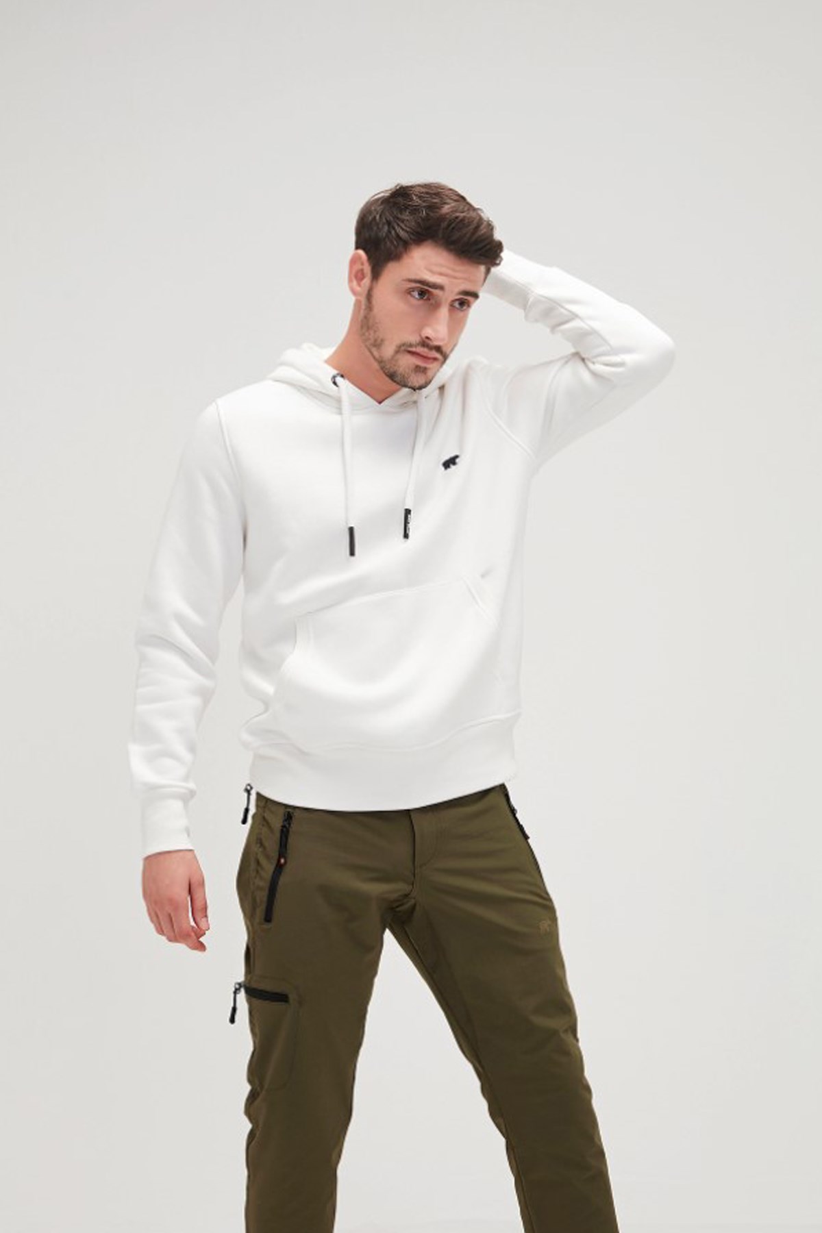 Bad Bear Simple Hoodie Erkek Sweatshirt 20.02.12.019-C04 Beyaz