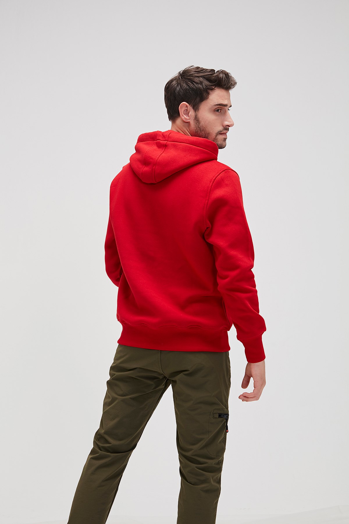 Bad Bear Simple Hoodie Erkek Sweatshirt 20.02.12.019-C54 Kırmızı