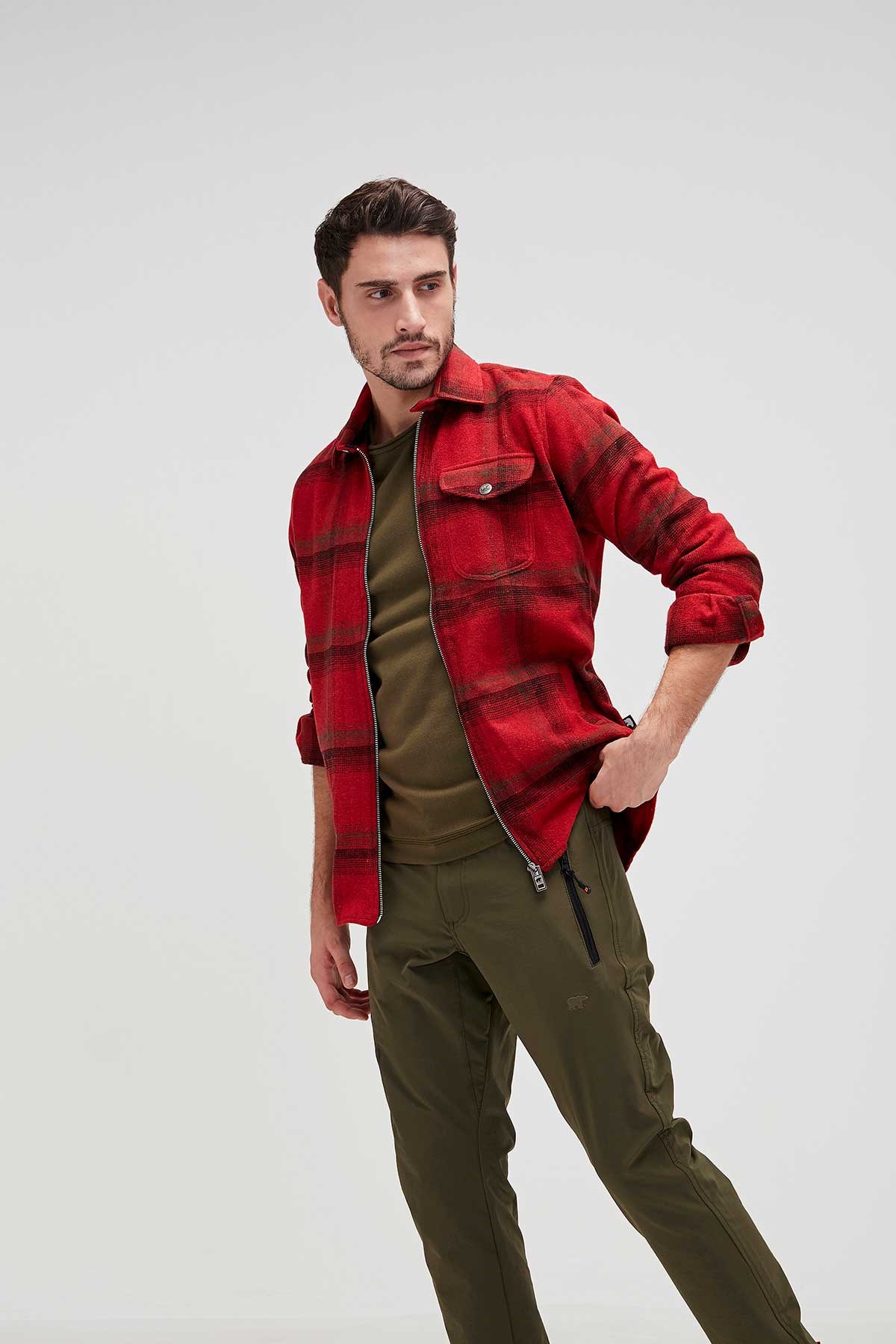 Bad Bear Erkek Gömlek 20.02.30.002-C26 Kırmızı