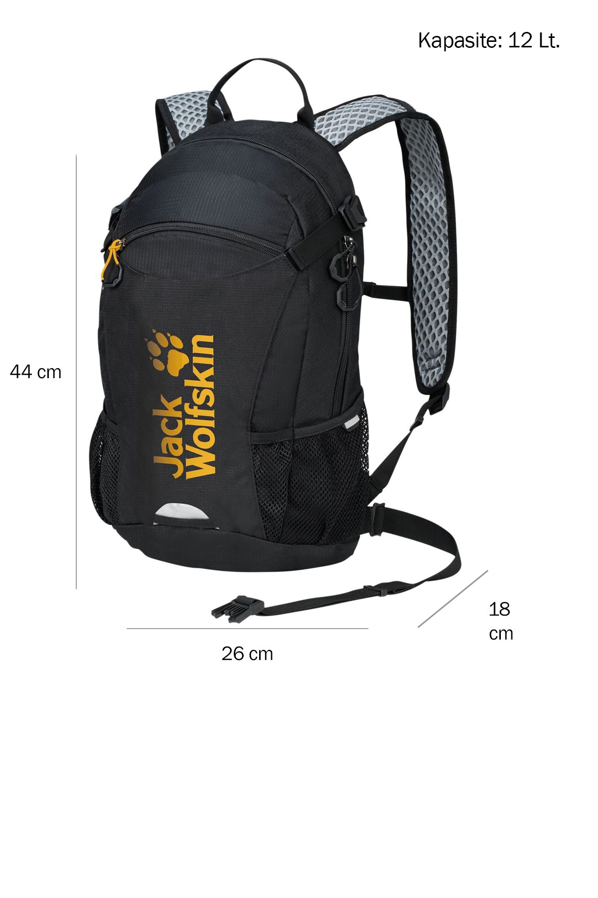 Jack Wolfskin Velocity 12 Outdoor Sırt Çanta  2010301-6000 Siyah