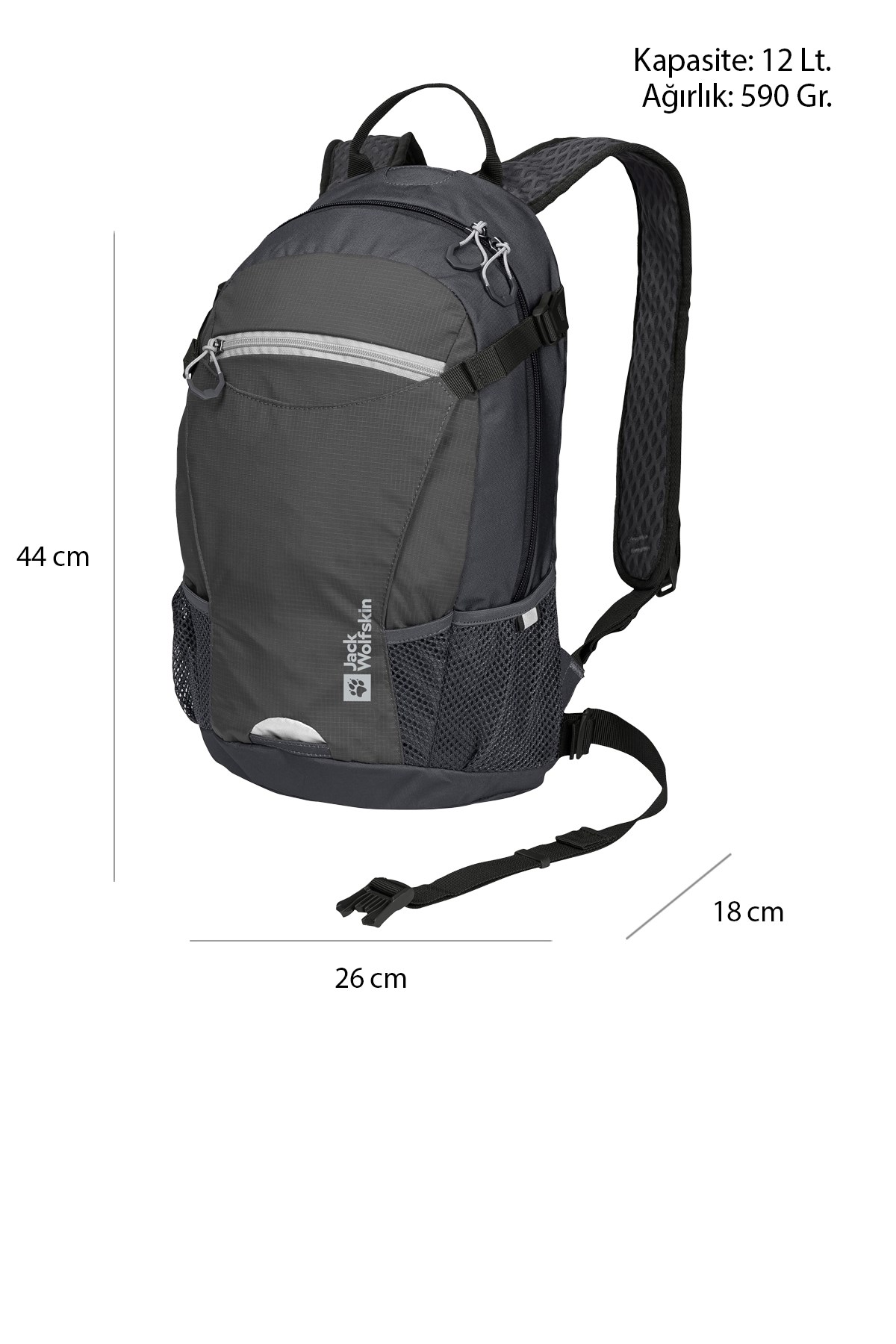 Jack Wolfskin Velocity 12 Outdoor Sırt Çantası 2010303-6945 Antrasit