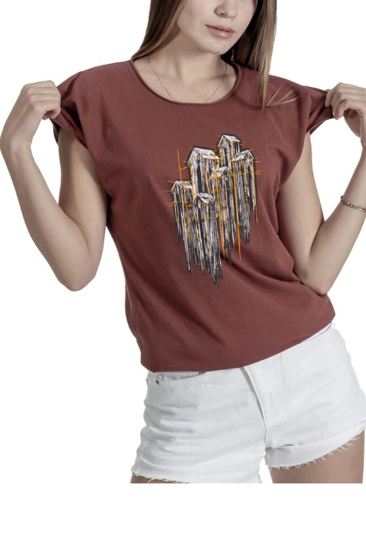 Nors Nymphean Kadın Tshirt 2022TSH0067 Pembe