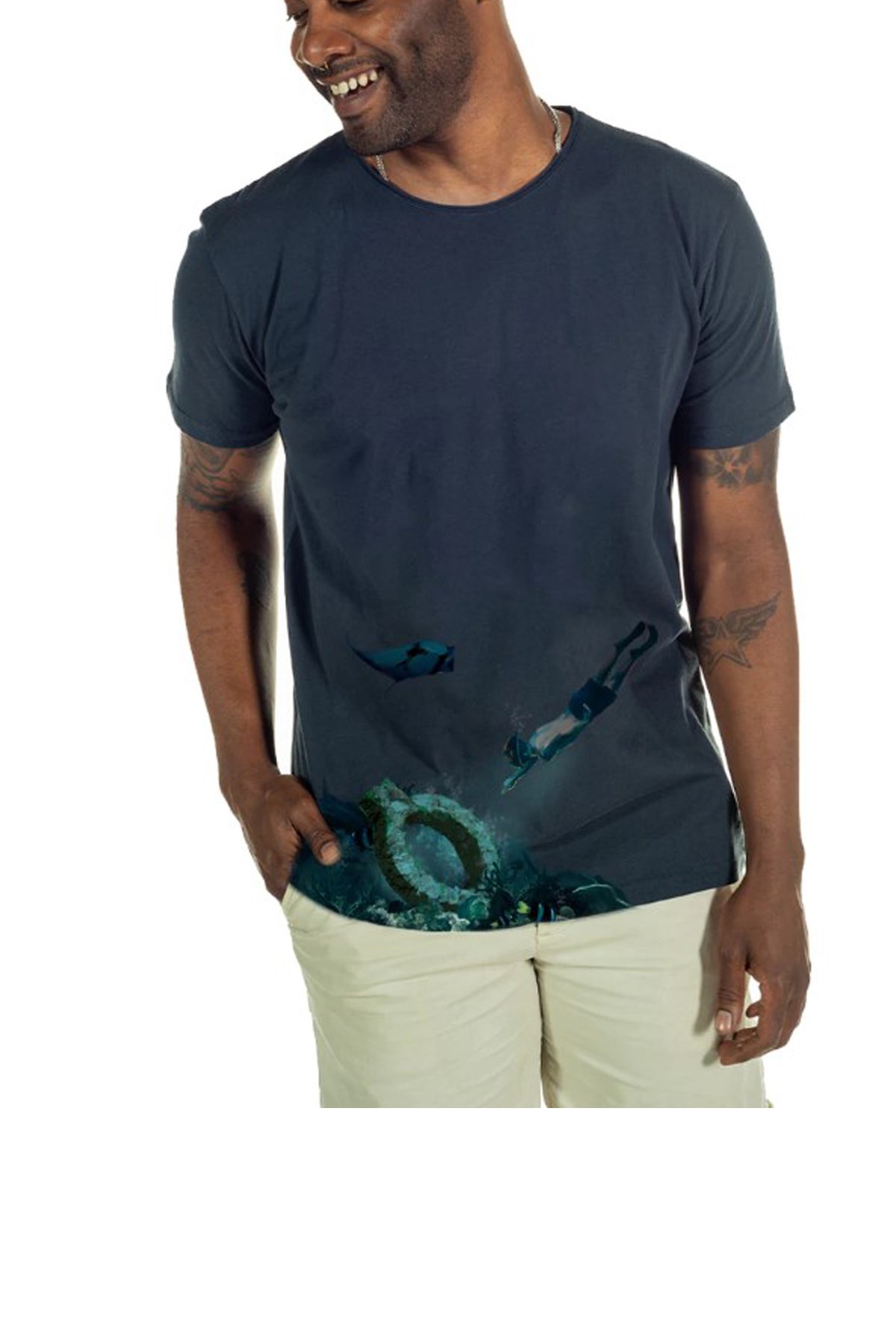 Nors Discover Loose Erkek Tshirt 2022TSH0342 Lacivert