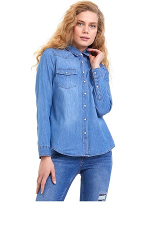 Loft Judy Mid Wash Kadın Kot Gömlek 2024186