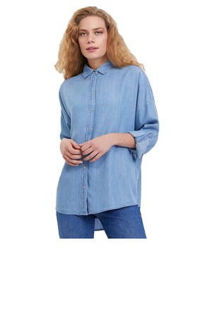 Loft Menta Wash Kadın Jean Gömlek 2024200