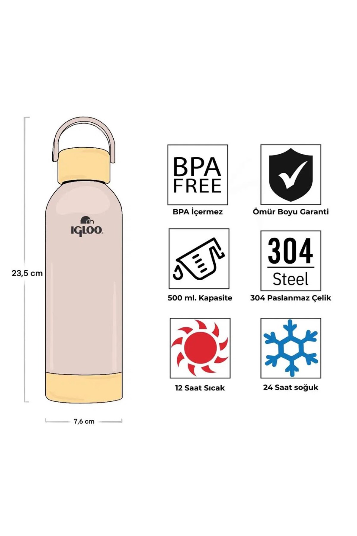 Igloo Hydrate Pro Termos 500 ml. Bej