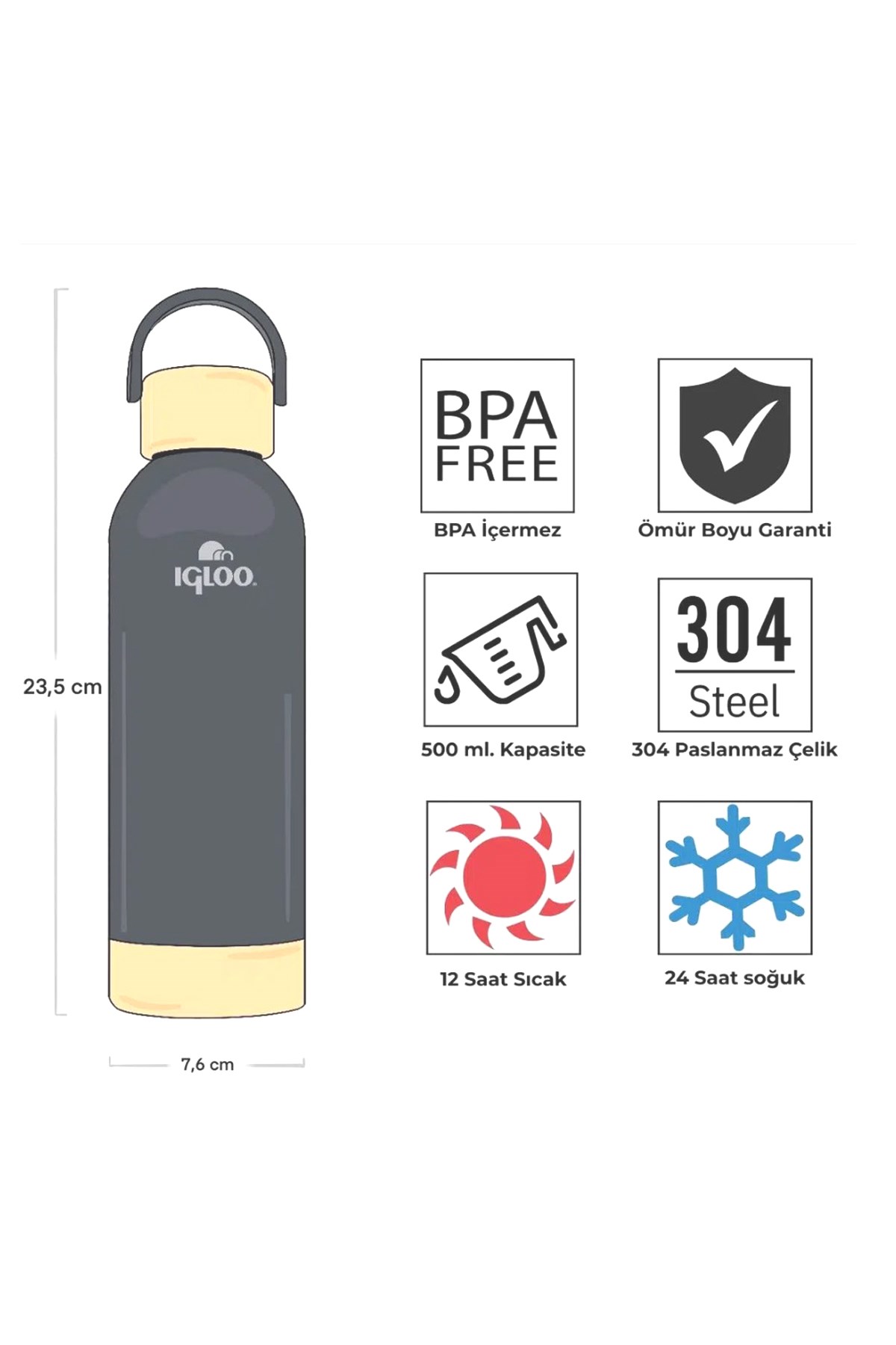 Igloo Hydrate Pro Termos 500 ml. Füme