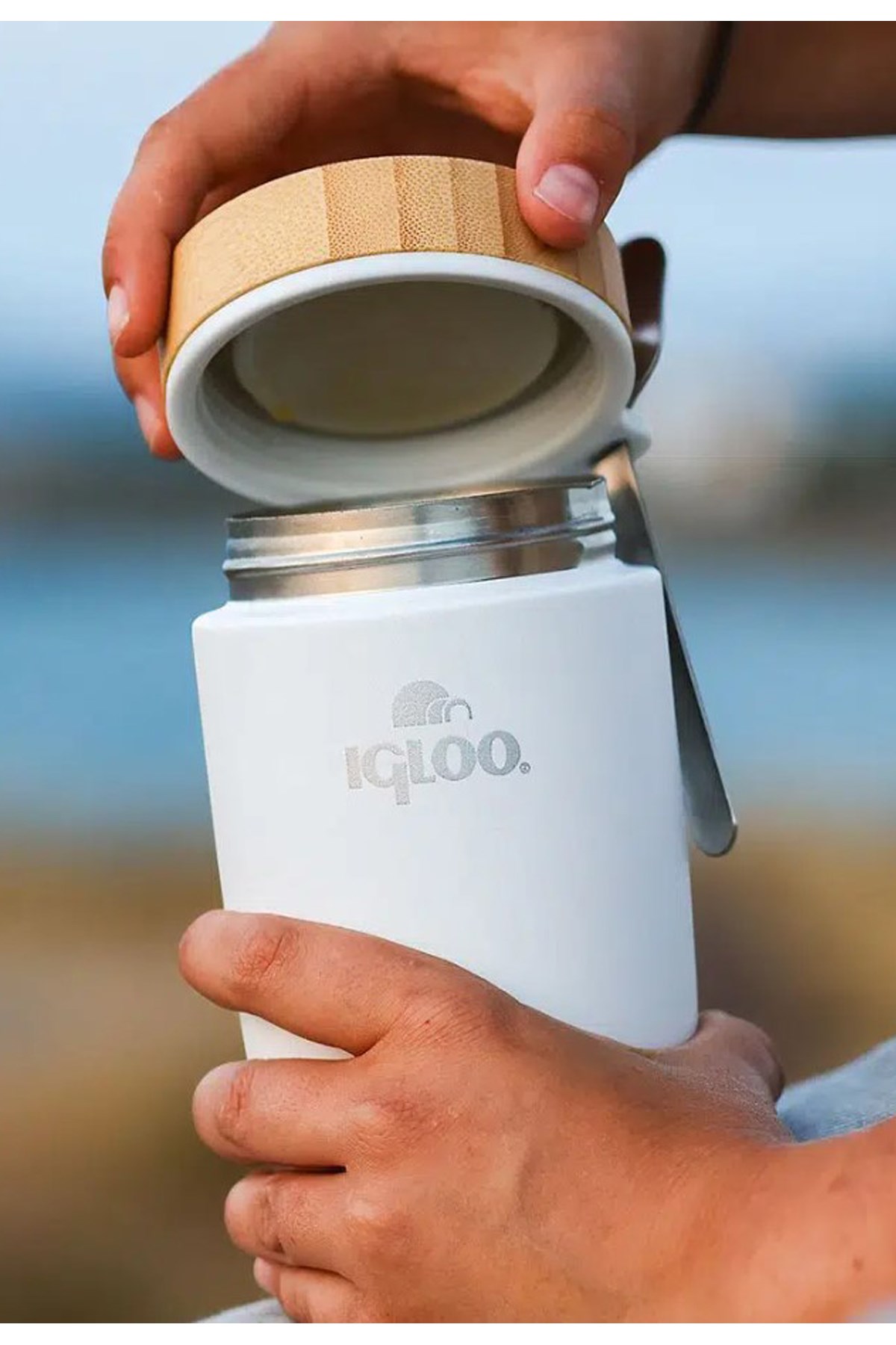 Igloo Bamboo Yemek Termosu 500 ml. Beyaz