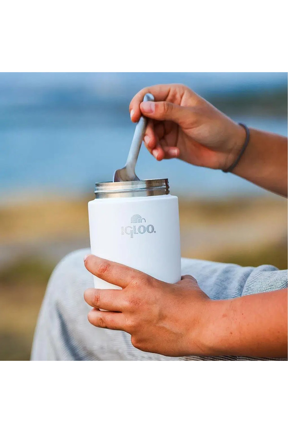 Igloo Bamboo Yemek Termosu 500 ml. Beyaz