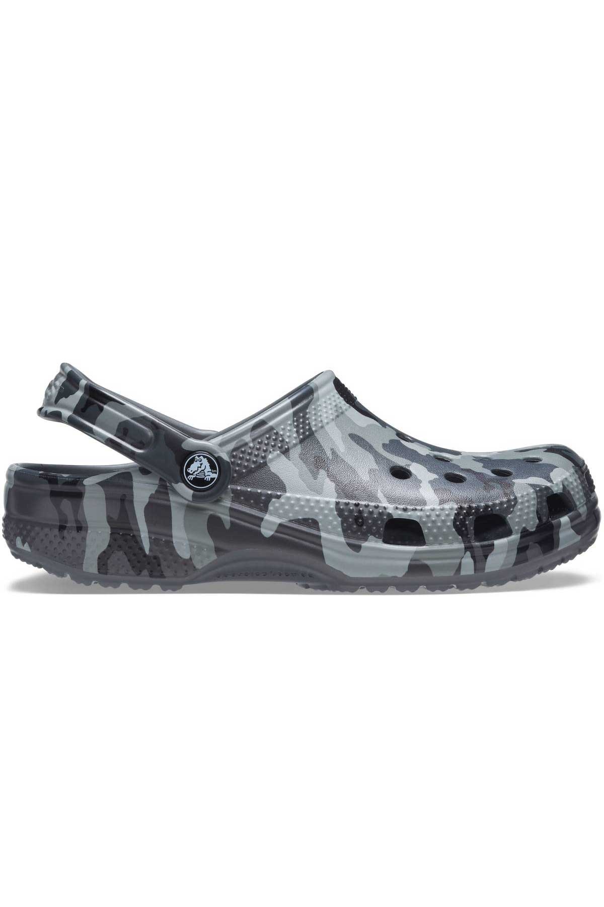 Crocs Classic Printed Camo Clog Unisex Terlik 206454-0IE Gri
