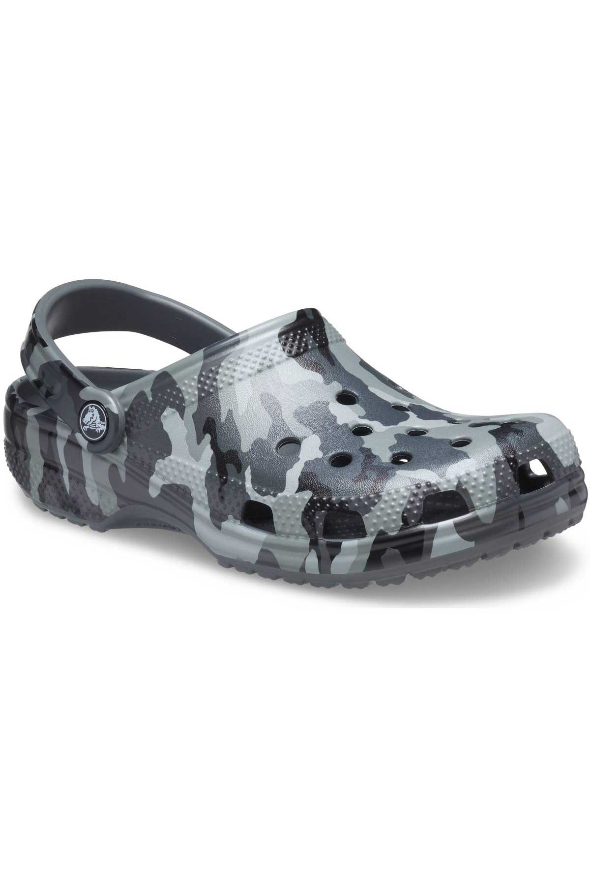 Crocs Classic Printed Camo Clog Unisex Terlik 206454-0IE Gri
