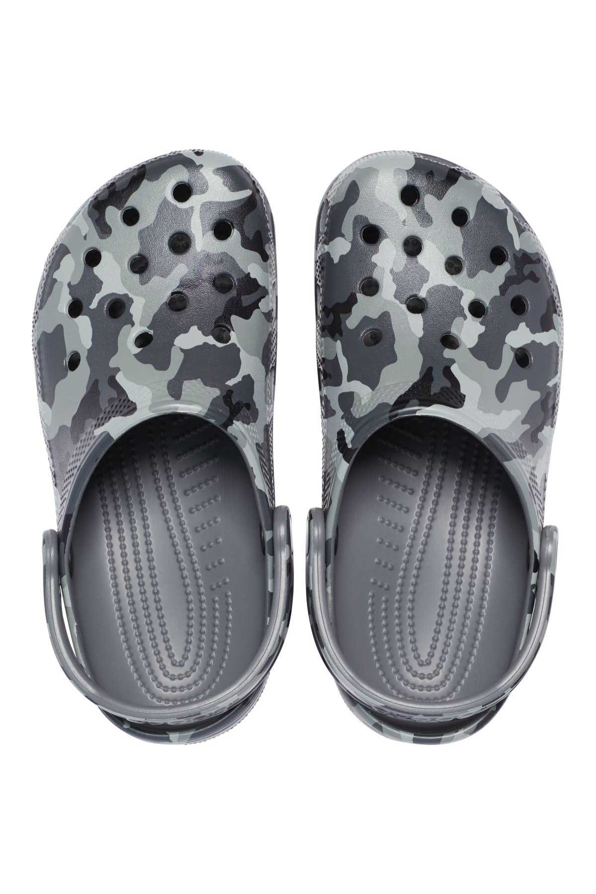 Crocs Classic Printed Camo Clog Unisex Terlik 206454-0IE Gri
