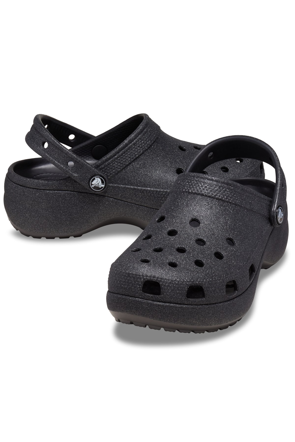 Crocs Classic Platform Glitter Kadın Sandalet 207241-001 Siyah