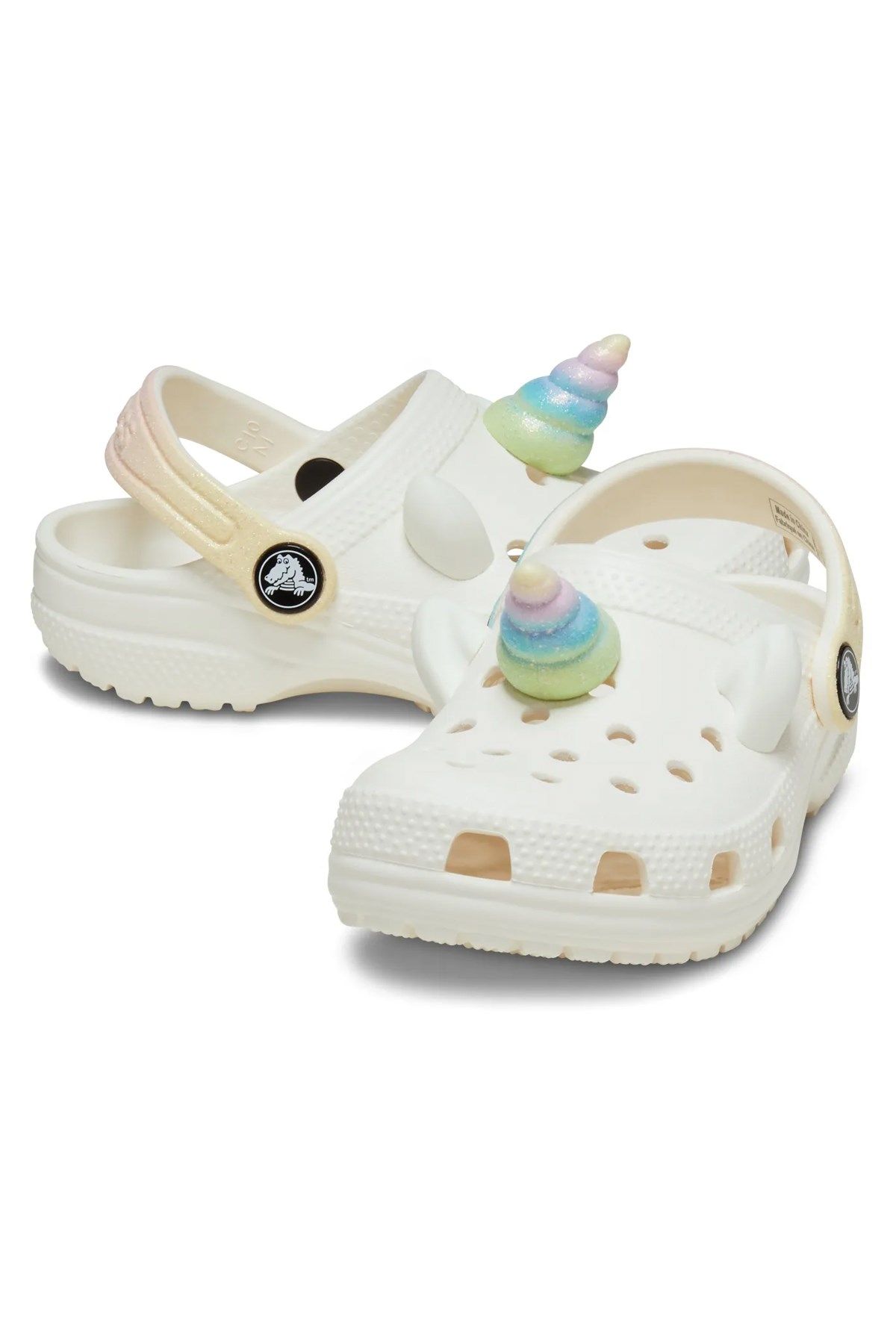 Crocs Classic IAM Rainbow Çocuk Terlik 209701-0WV Beyaz