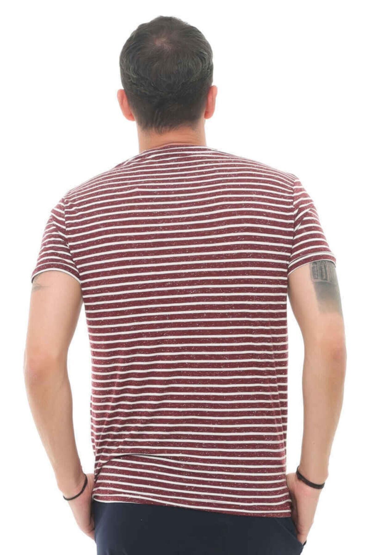 Cazador Bisiklet Yaka Erkek Tişört 4085 Bordo