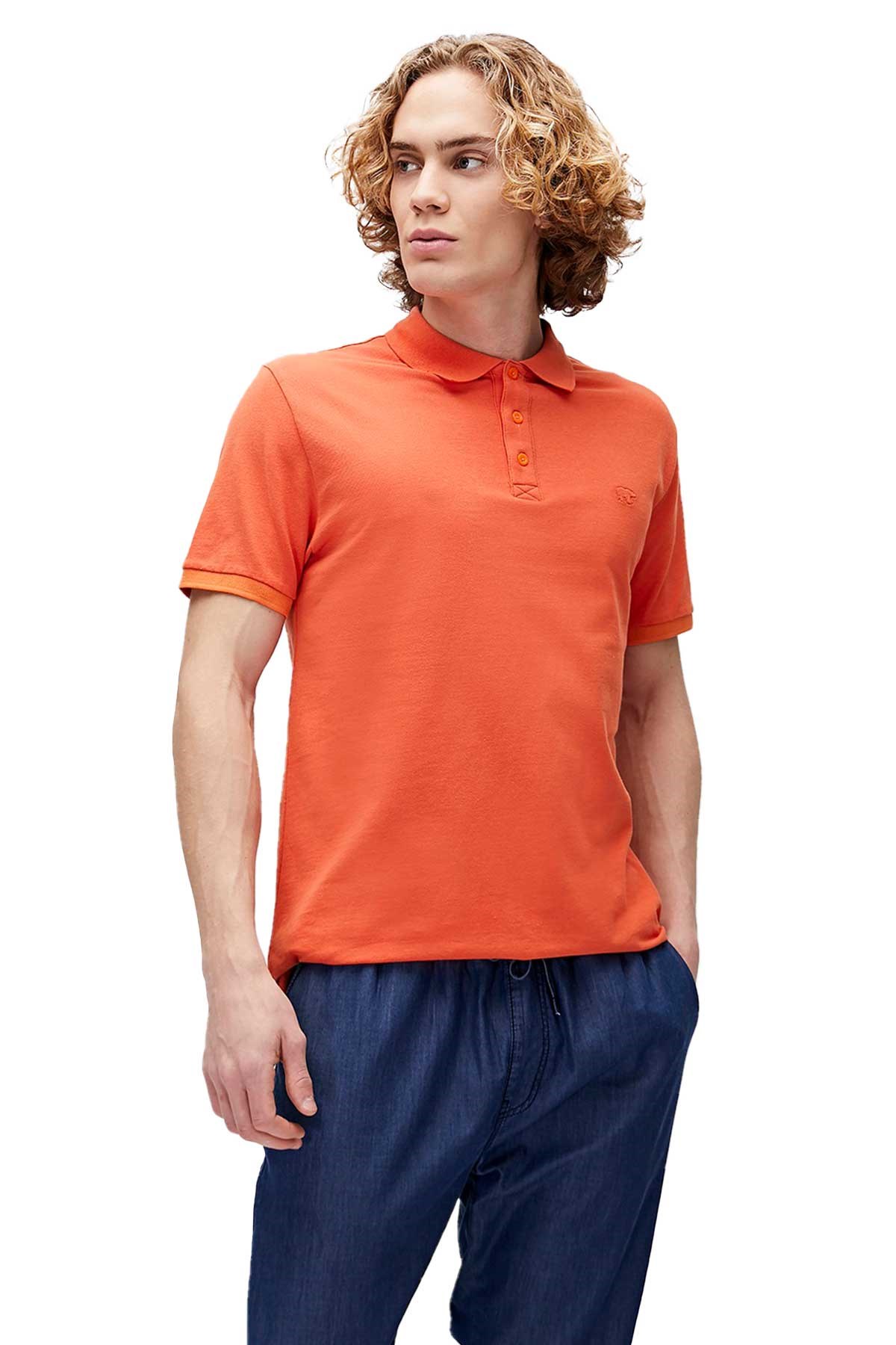 Bad Bear Stark Erkek Polo Tişört 21.01.07.051 Turuncu