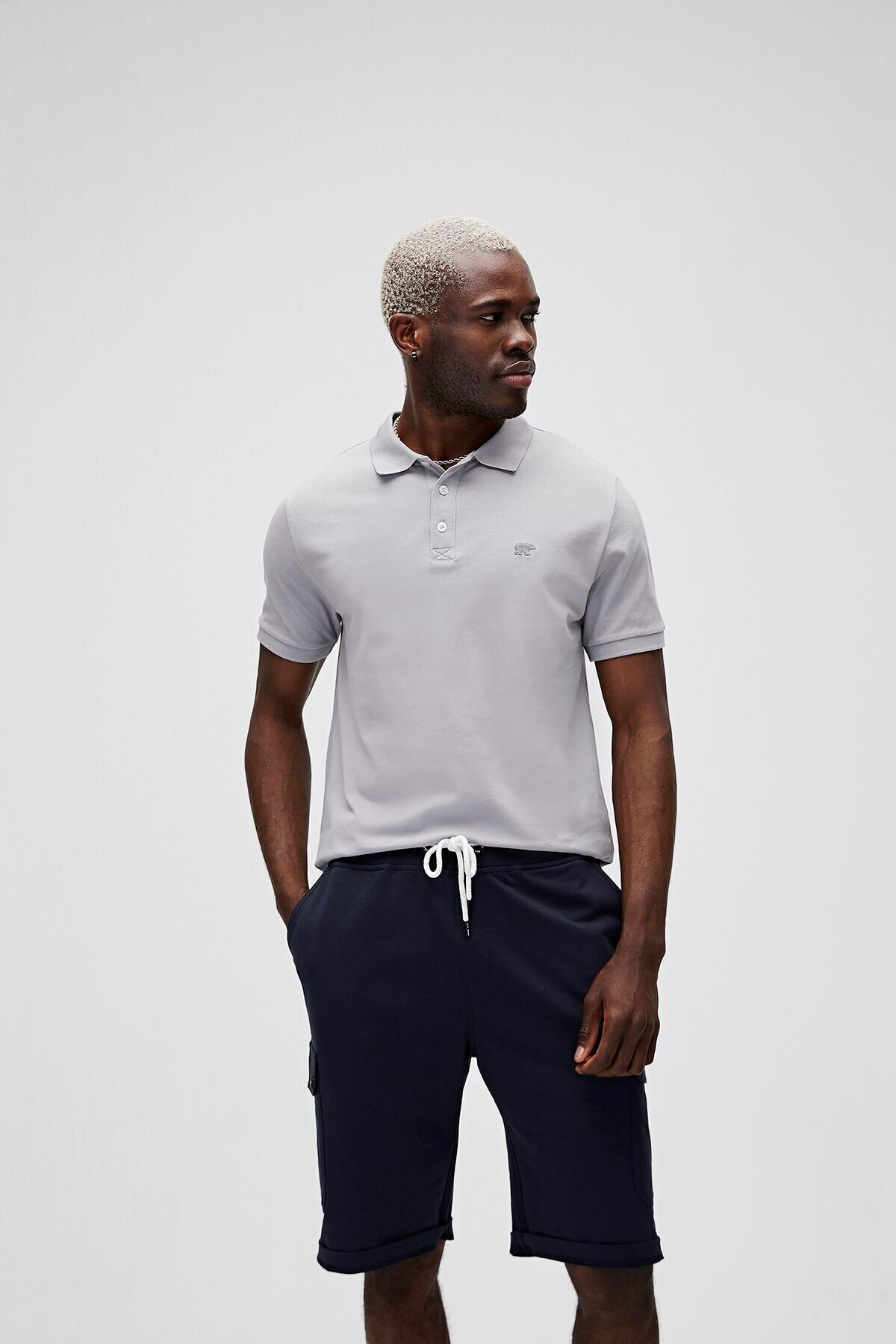 Bad Bear Stark Erkek Polo Tişört 21.01.07.051.OS Gri