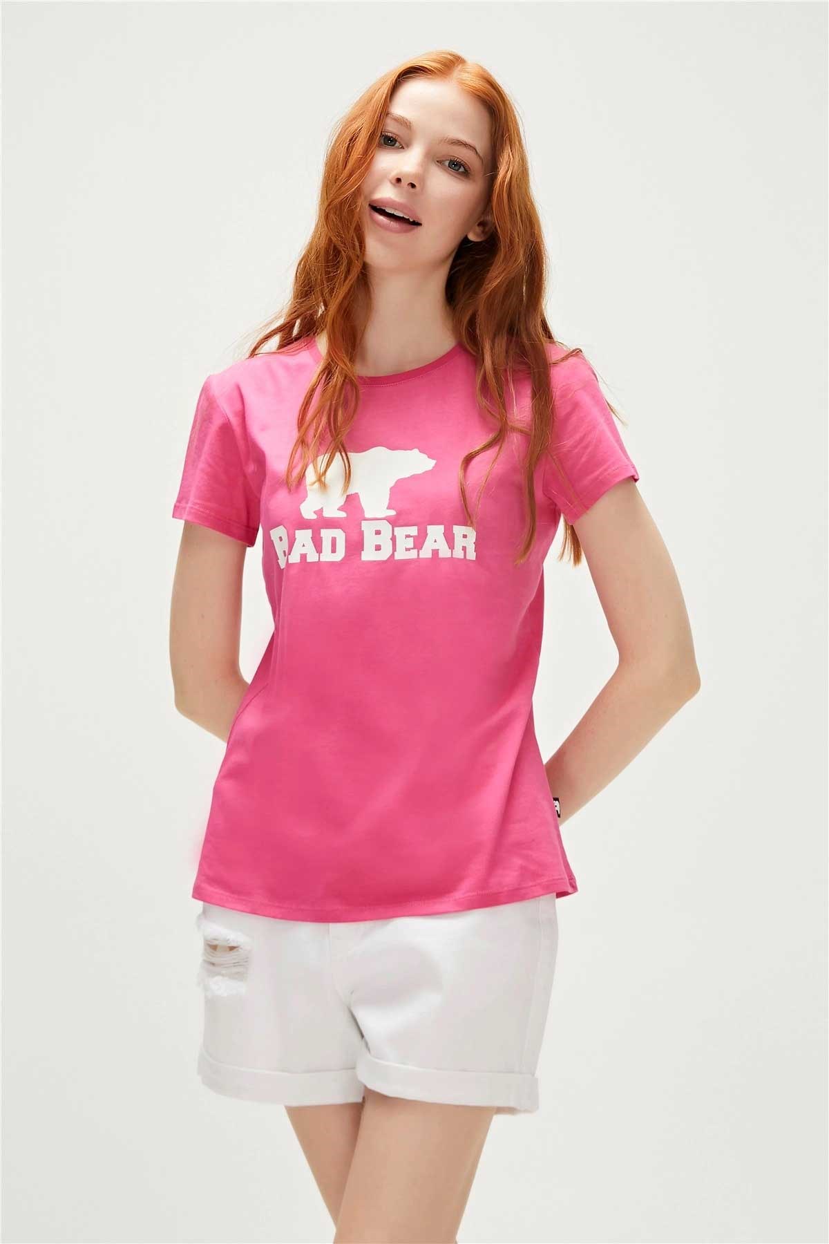 Bad Bear Logo Kadın Tişört 21.03.07.010-C124 Pembe