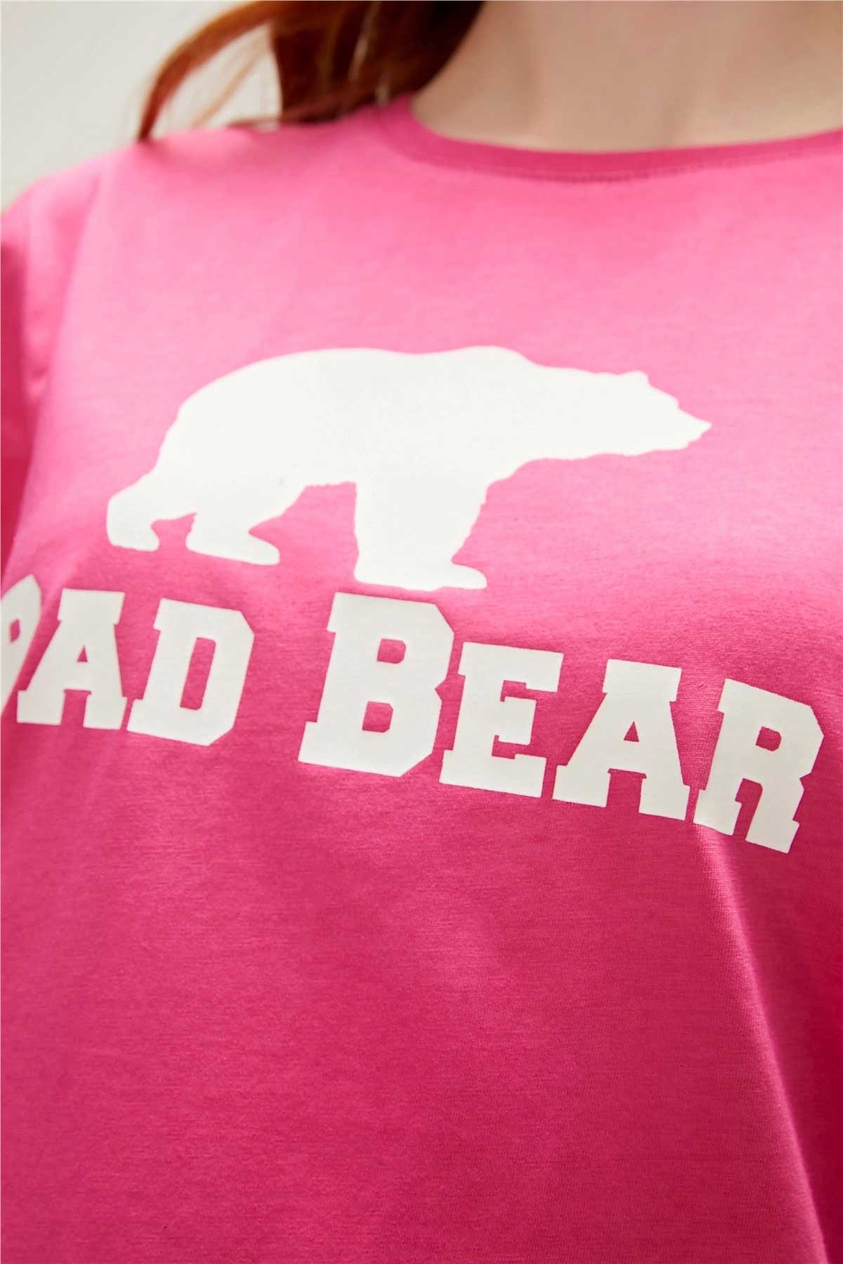 Bad Bear Logo Kadın Tişört 21.03.07.010-C124 Pembe